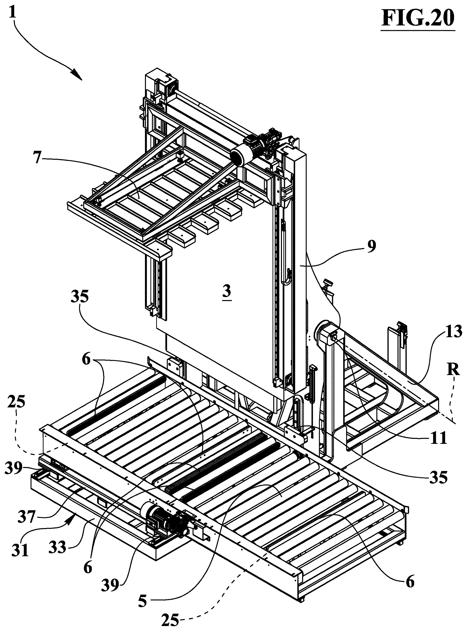 Patent US12617621 Figure 20 – Device for replacing a pallet