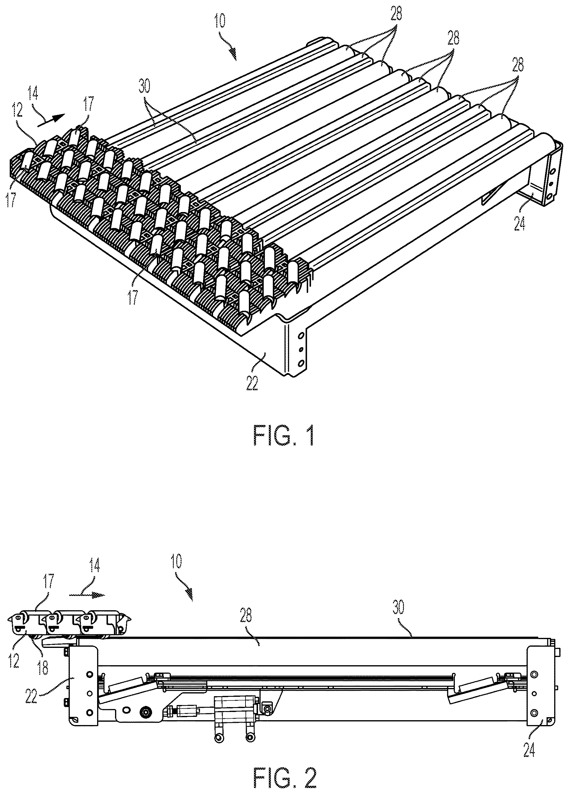 Patent US12617625 Figure 1 – Apparatus and method for activating conveyor belt rollers