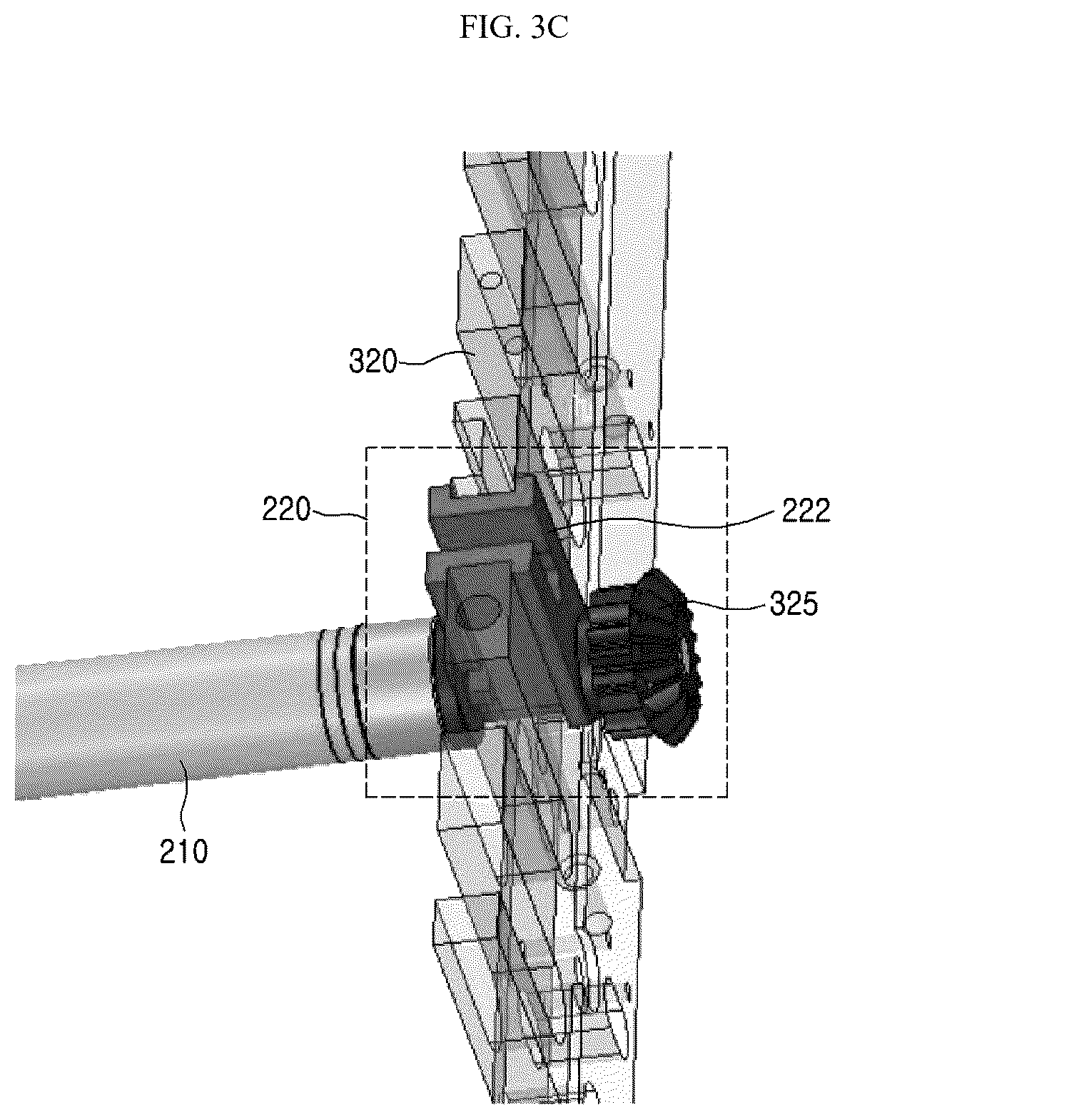 Patent US12617626 Figure 4 – Roller structure including bearing structure at one side for transporting product