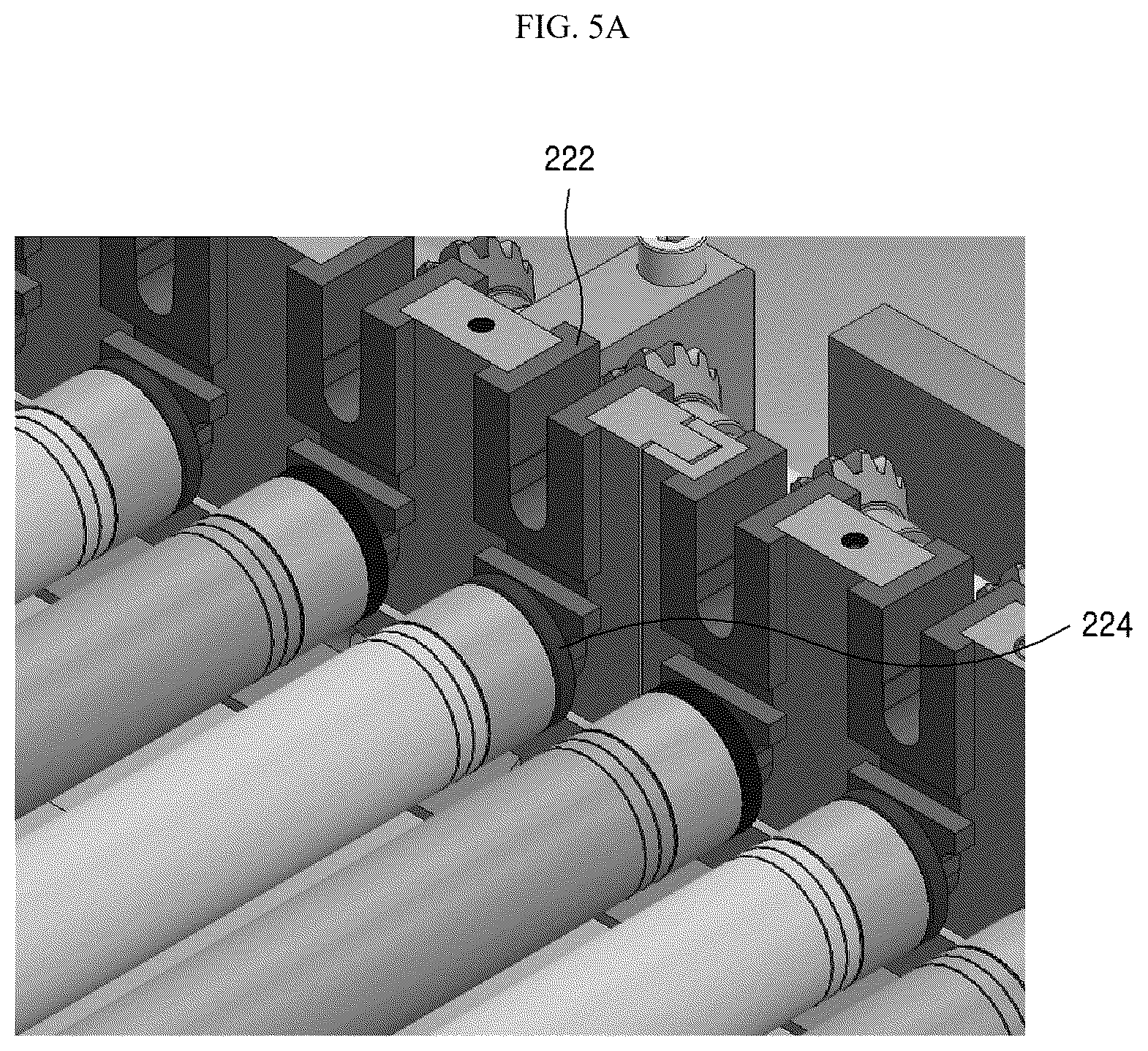 Patent US12617626 Figure 6 – Roller structure including bearing structure at one side for transporting product