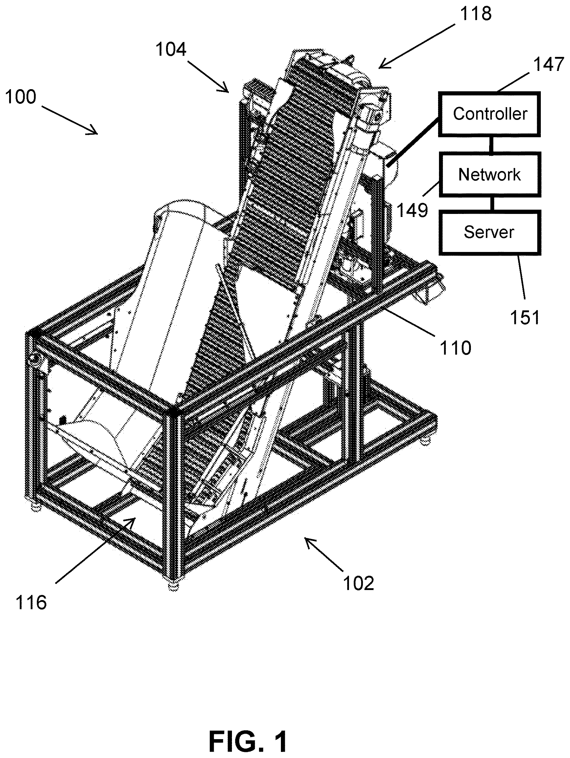 Patent US12617629 Figure 1 – Medication container air sorting system and apparatus