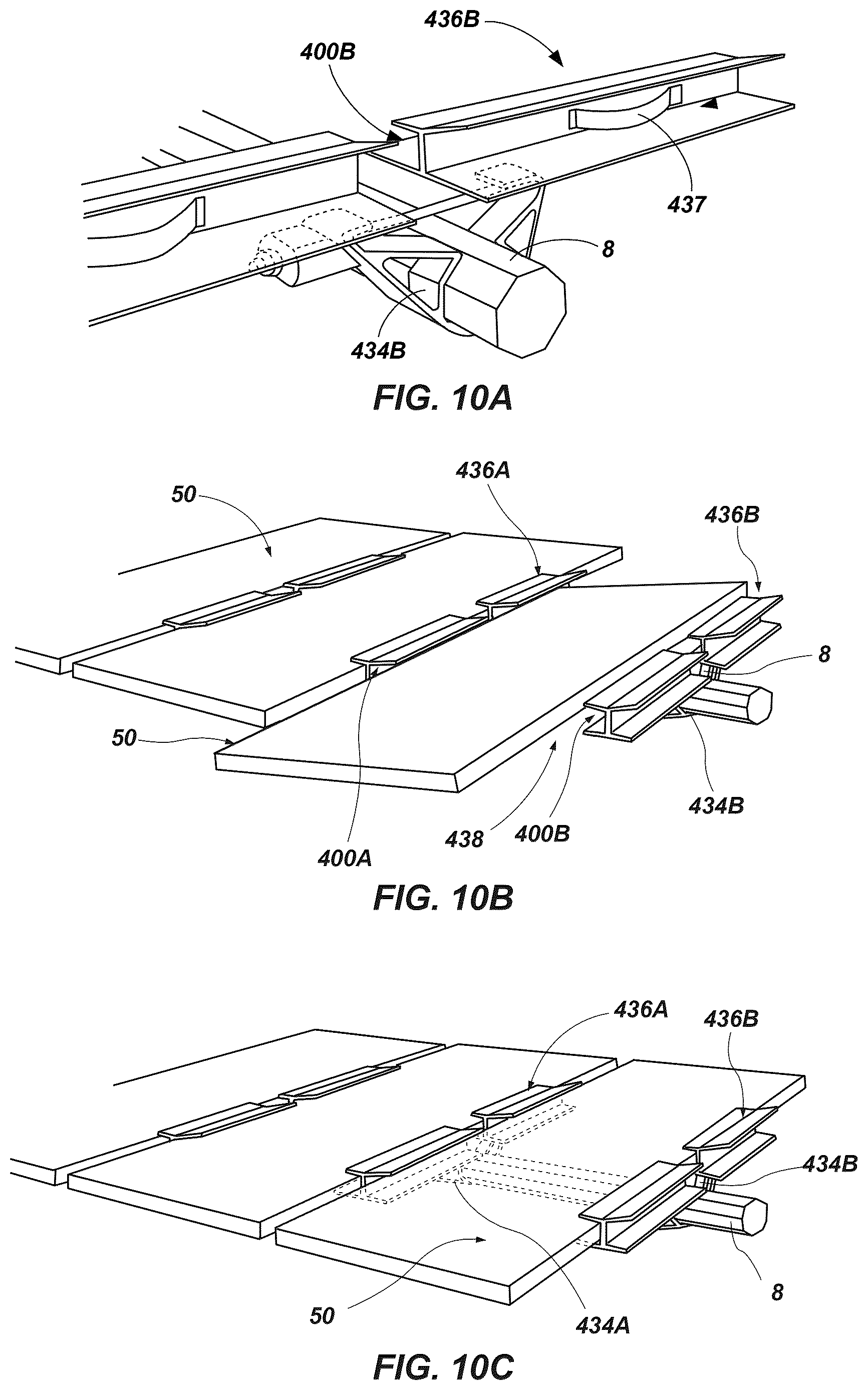 Patent US12617639 Figure 13 – Dispensing hopper and presentation system for overhead installation of solar panels for a solar tracking system