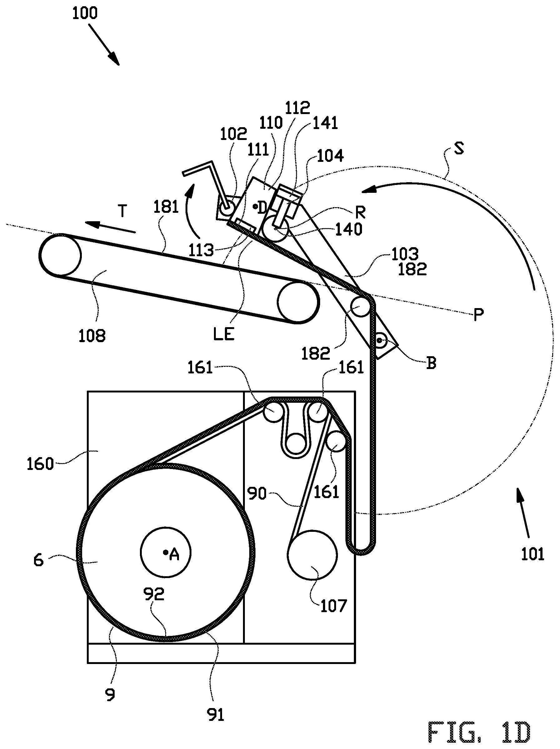 Patent US12617643 Figure 4 – Unwinding system and method for unwinding a tire component from a stock reel and for outputting said tire component in a transport direction