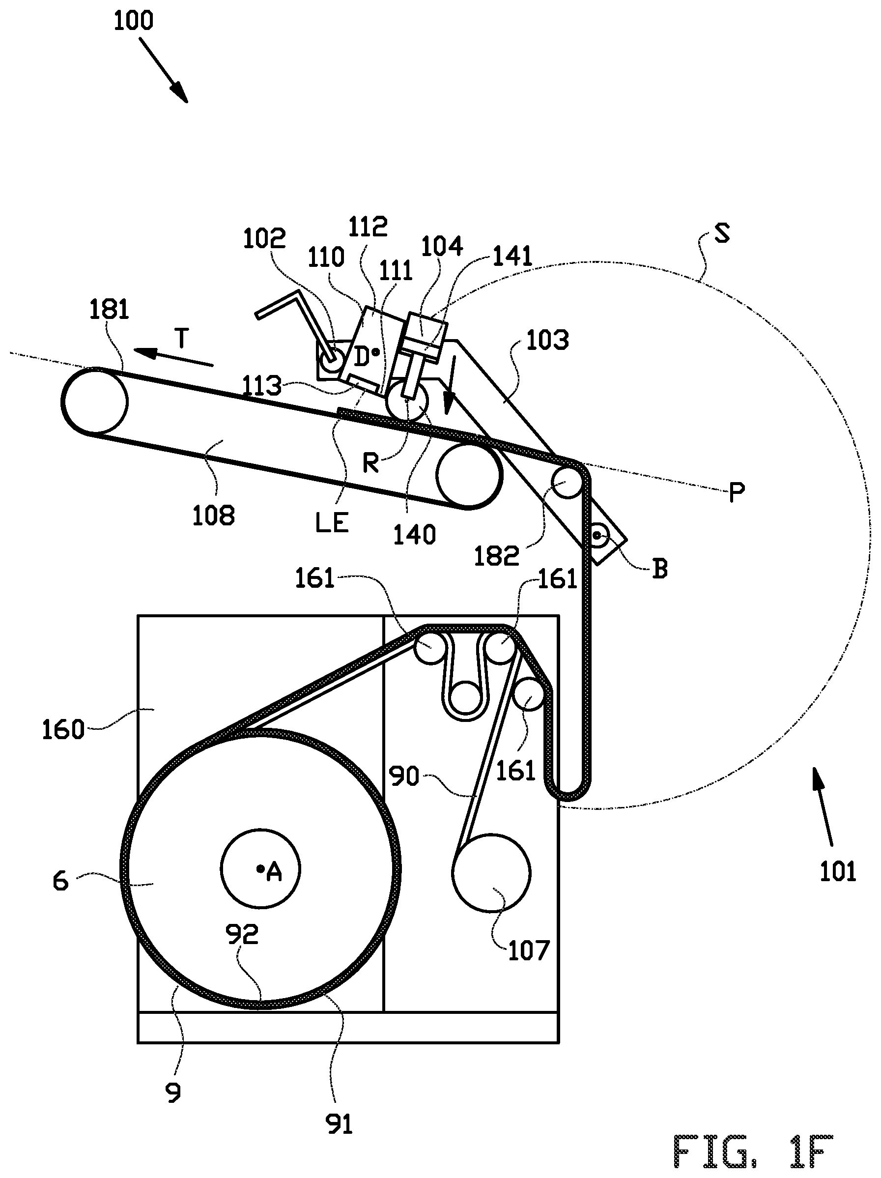 Patent US12617643 Figure 6 – Unwinding system and method for unwinding a tire component from a stock reel and for outputting said tire component in a transport direction