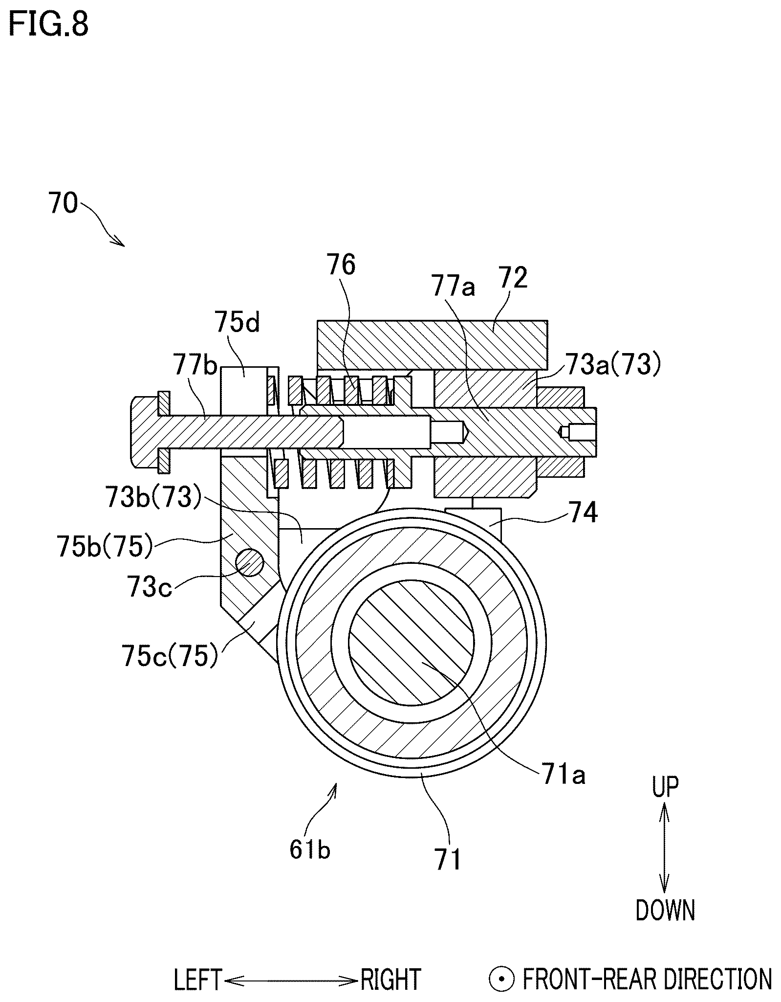Patent US12617650 Figure 8 – Yarn path guide mechanism and textile machine