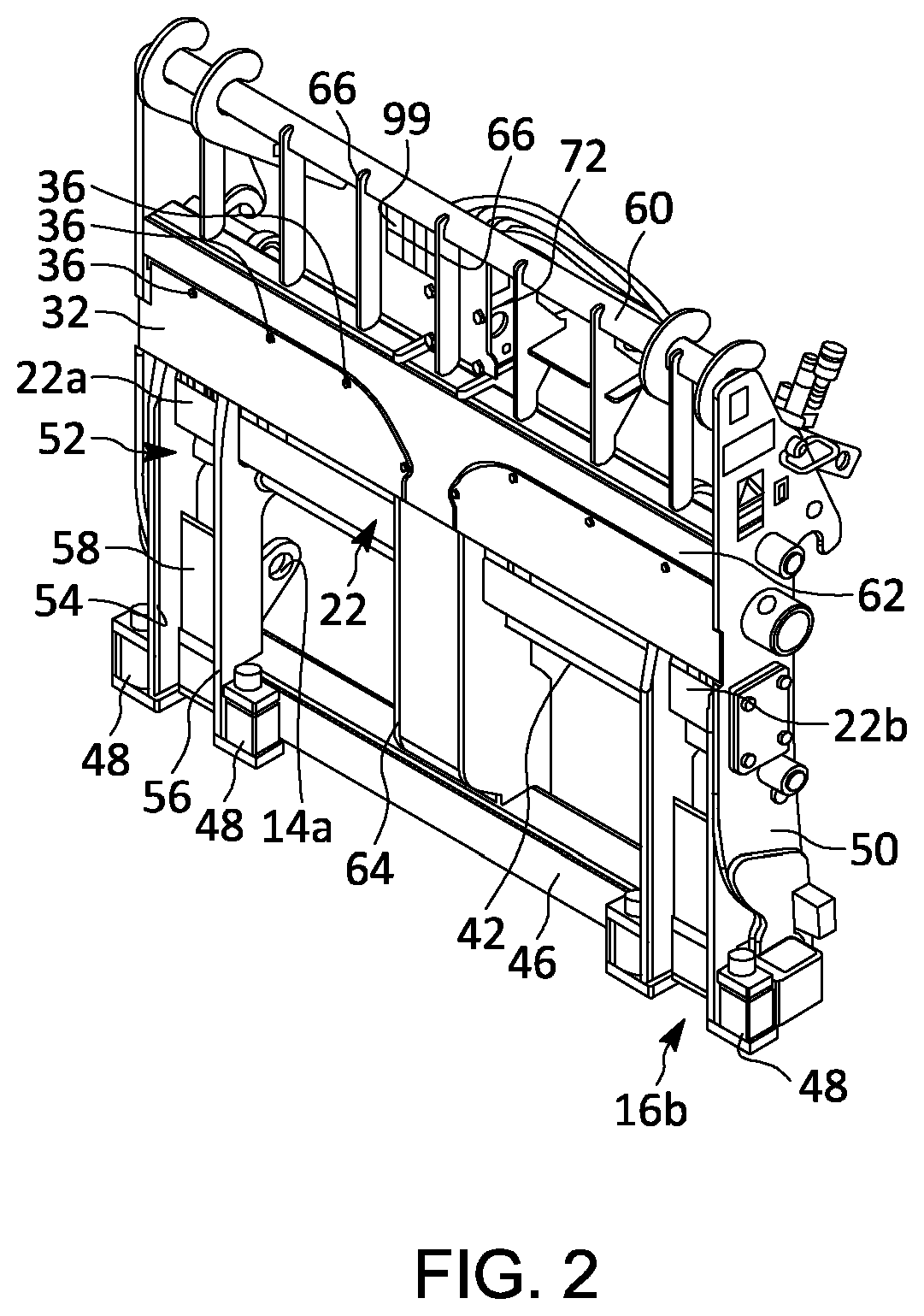 Patent US12617660 Figure 2 – Side-shift fork carriage for a material handling machine