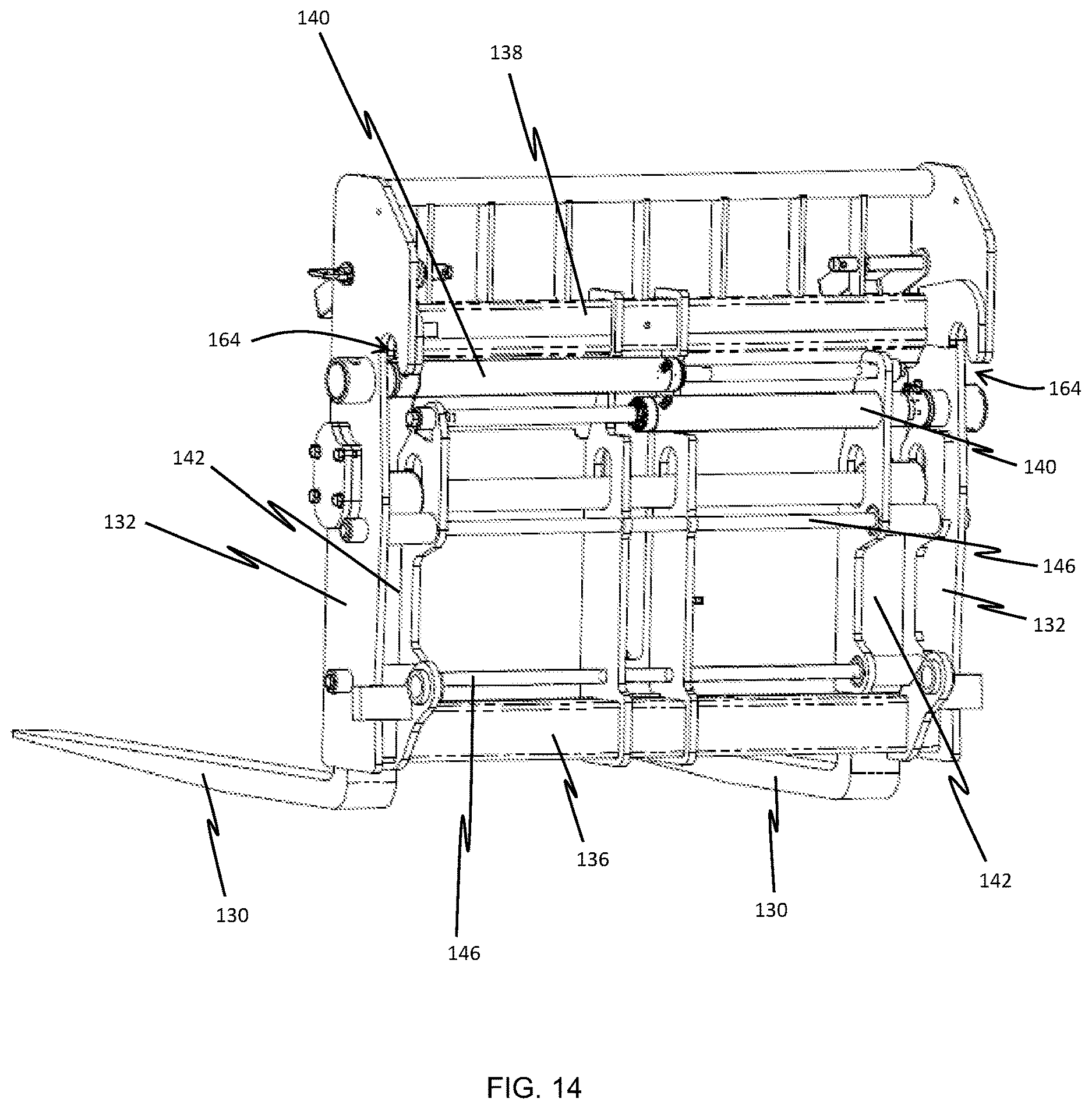 Patent US12617660 Figure 11 – Side-shift fork carriage for a material handling machine