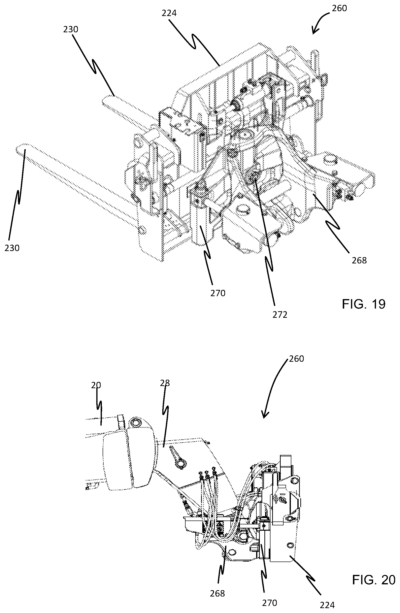 Patent US12617660 Figure 15 – Side-shift fork carriage for a material handling machine