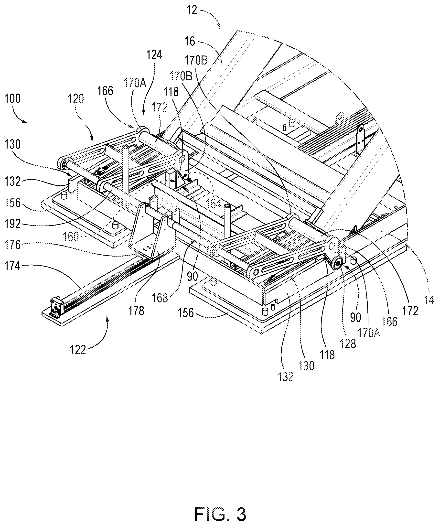 Patent US12617661 Figure 3 – Safety devices for scissor lifts and related methods