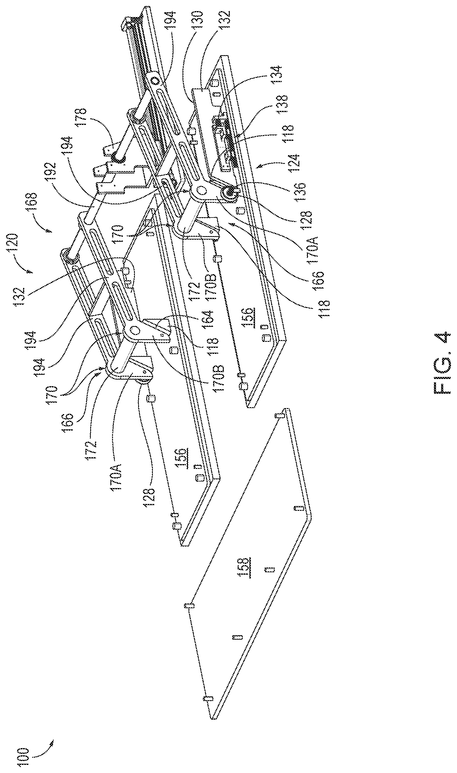 Patent US12617661 Figure 4 – Safety devices for scissor lifts and related methods