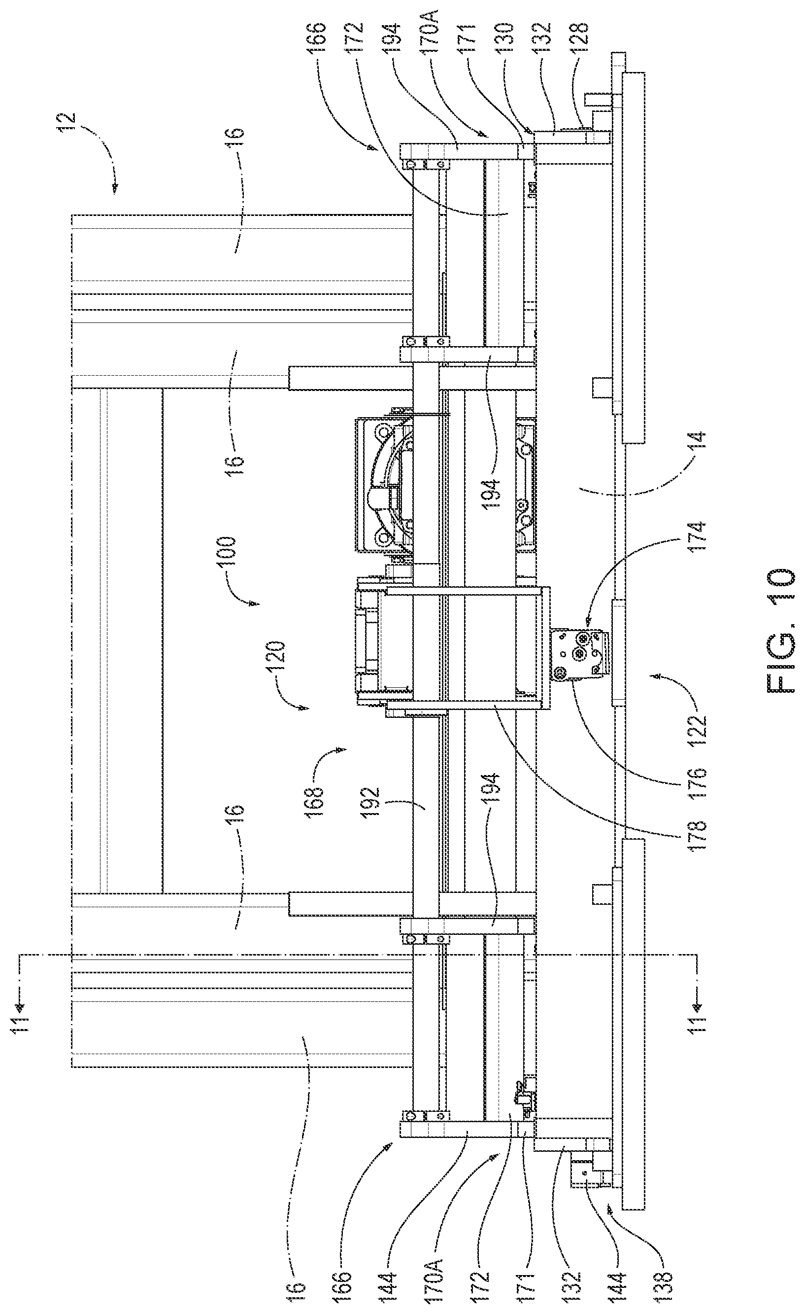 Patent US12617661 Figure 8 – Safety devices for scissor lifts and related methods