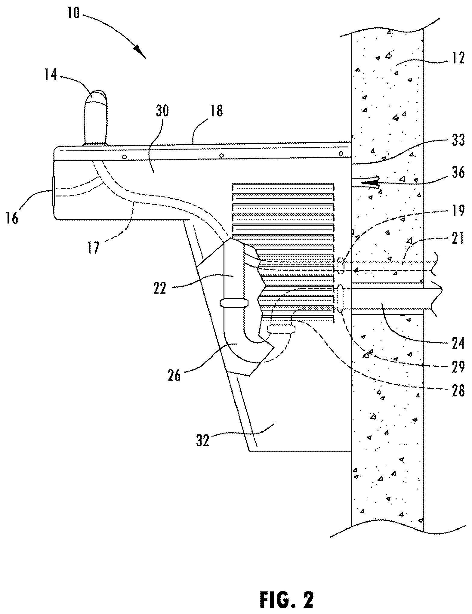 Patent US12617663 Figure 2 – Compact water bottle filling station and retrofitting method