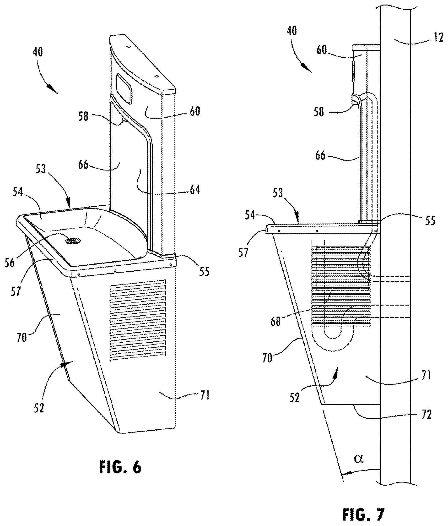 Patent US12617663 Figure 5 – Compact water bottle filling station and retrofitting method