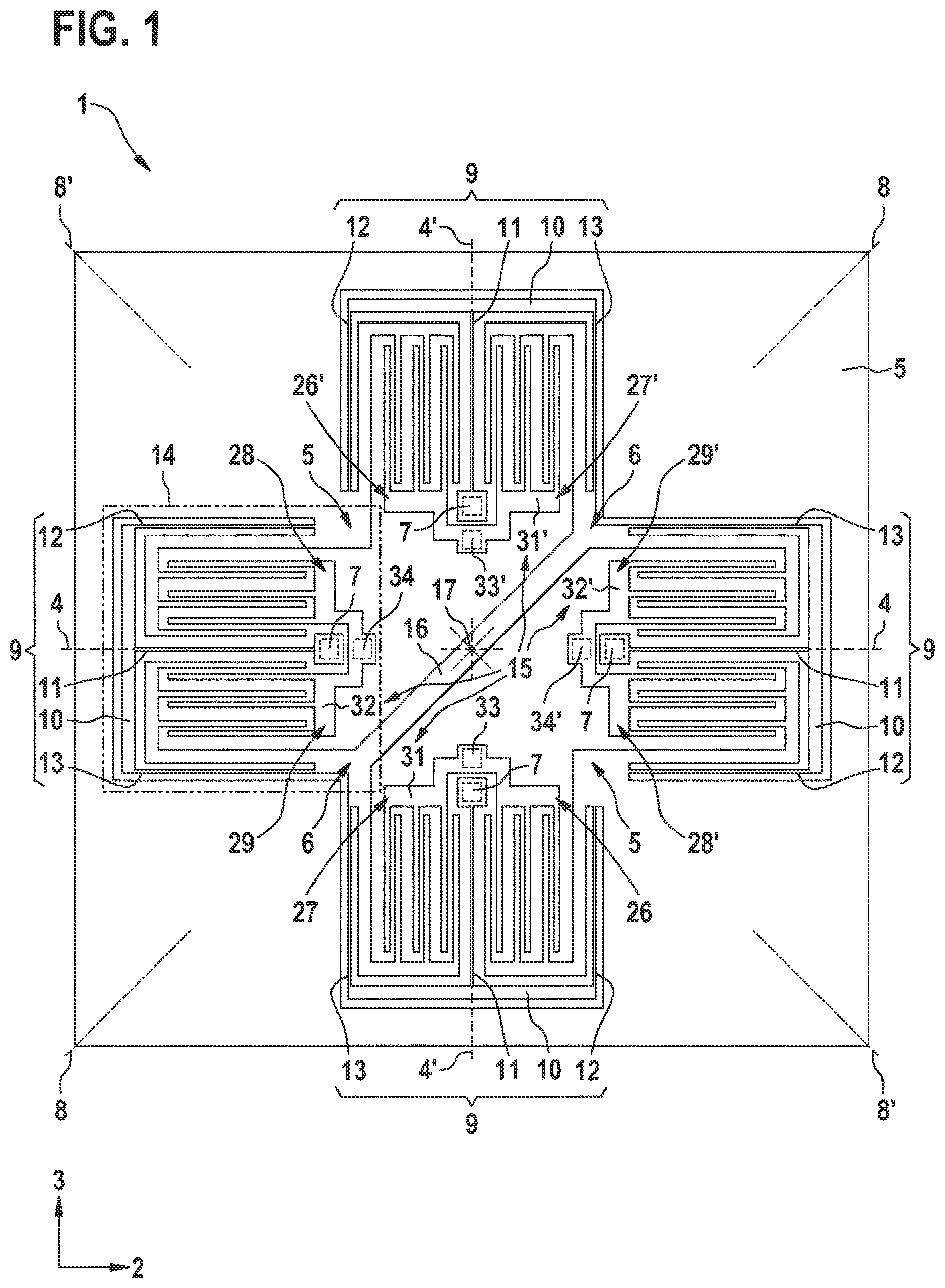 Patent US12617671 Figure 1 – Micromechanical sensor element