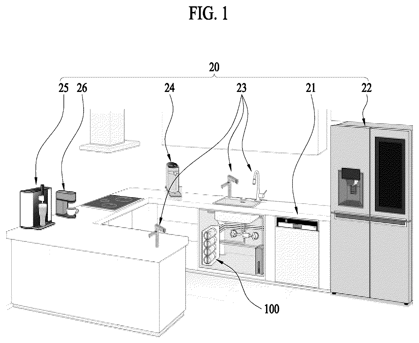 Patent US12617704 Figure 1 – Water purifier