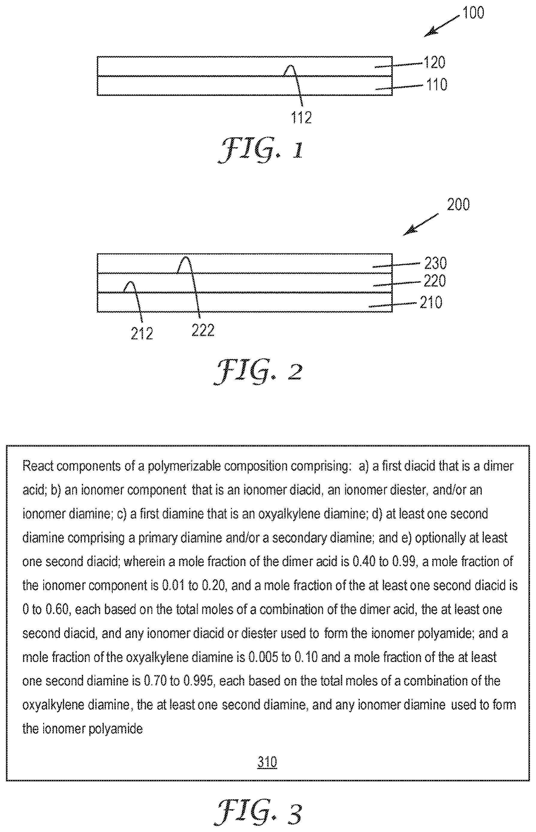 Patent US12617896 Figure 1 – Ionomer polyamides, primers, articles, and methods of making same