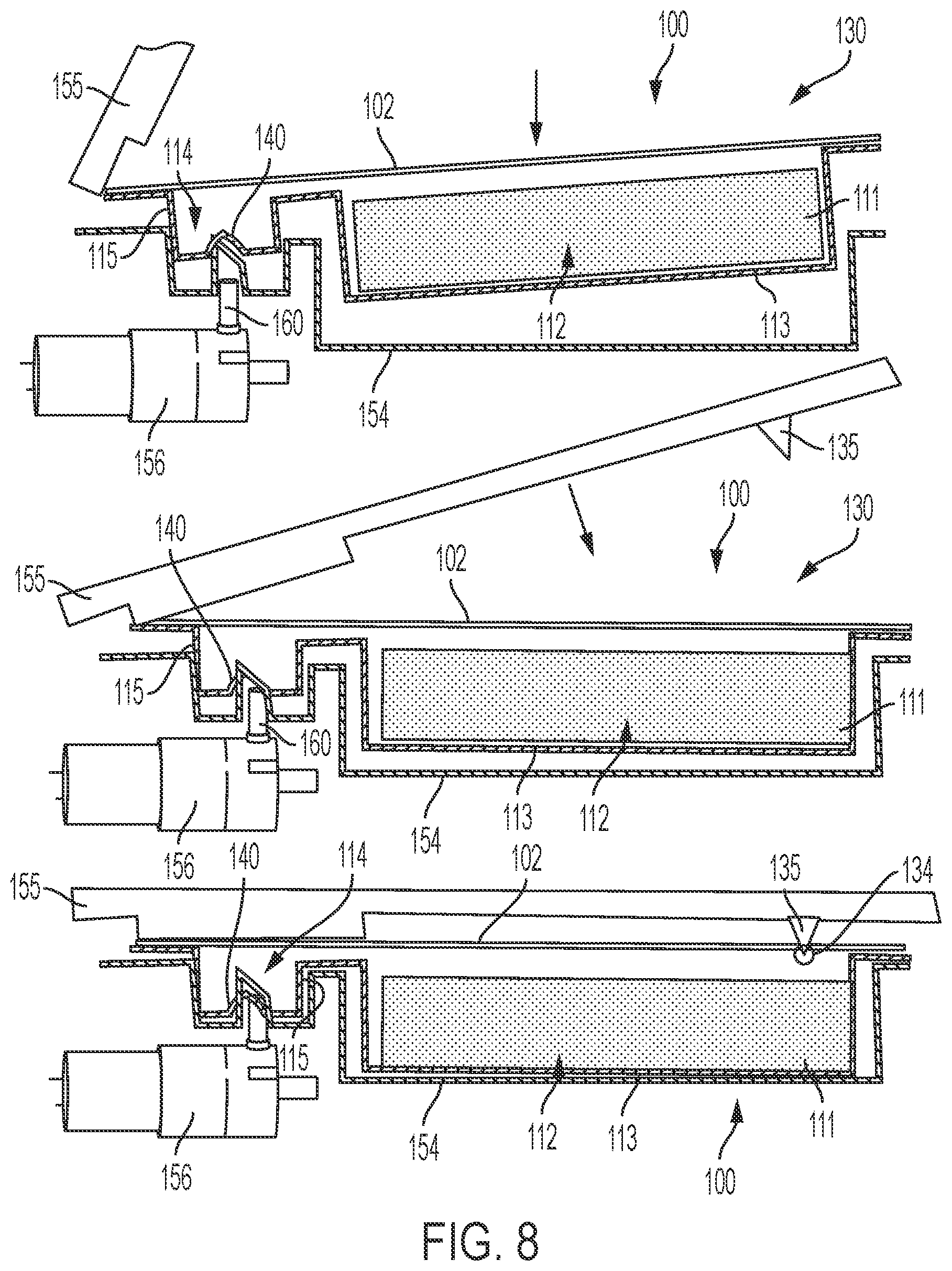 Patent US12618026 Figure 8 – Methods and apparatuses for automatic dishwashing chemical distribution