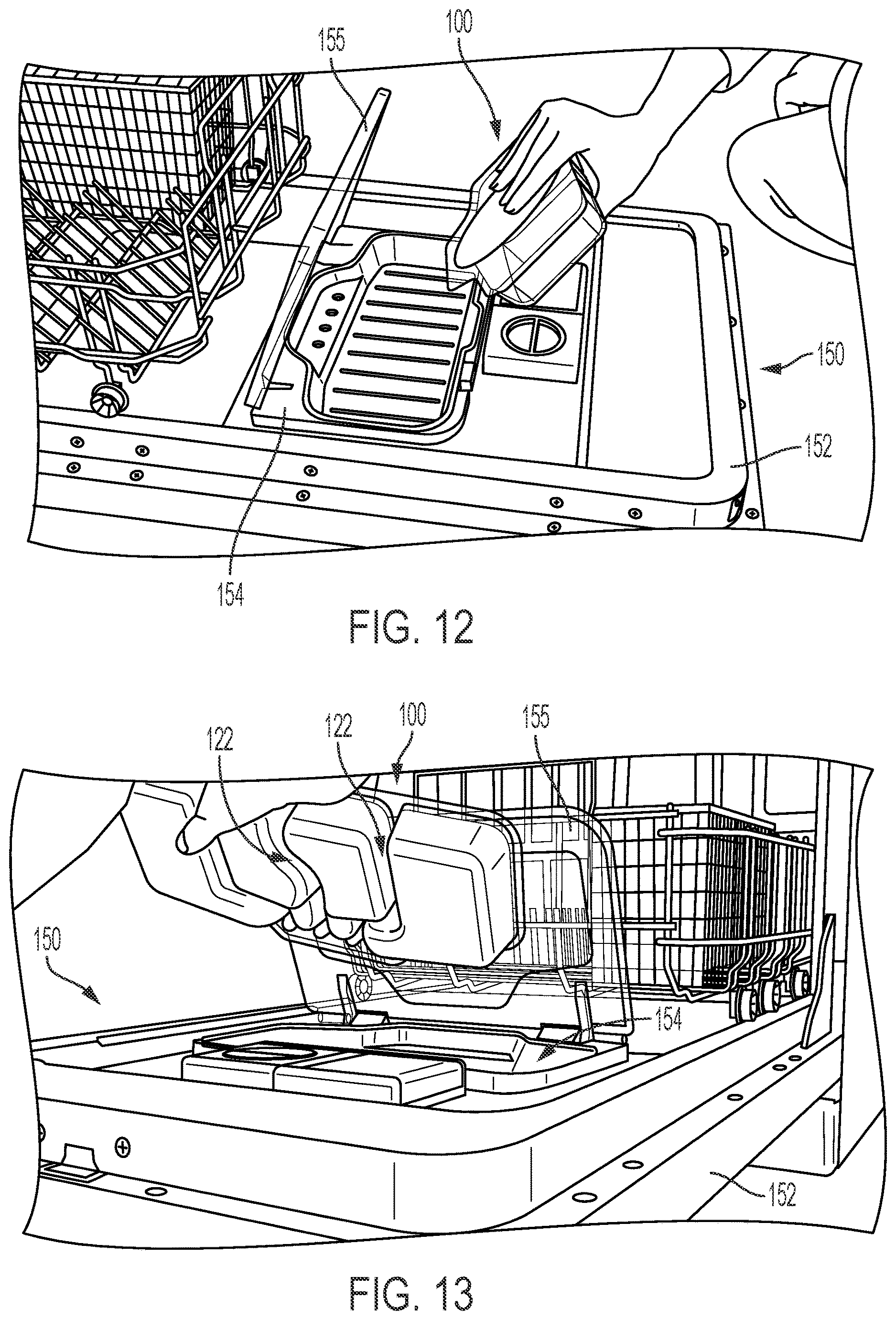 Patent US12618026 Figure 12 – Methods and apparatuses for automatic dishwashing chemical distribution