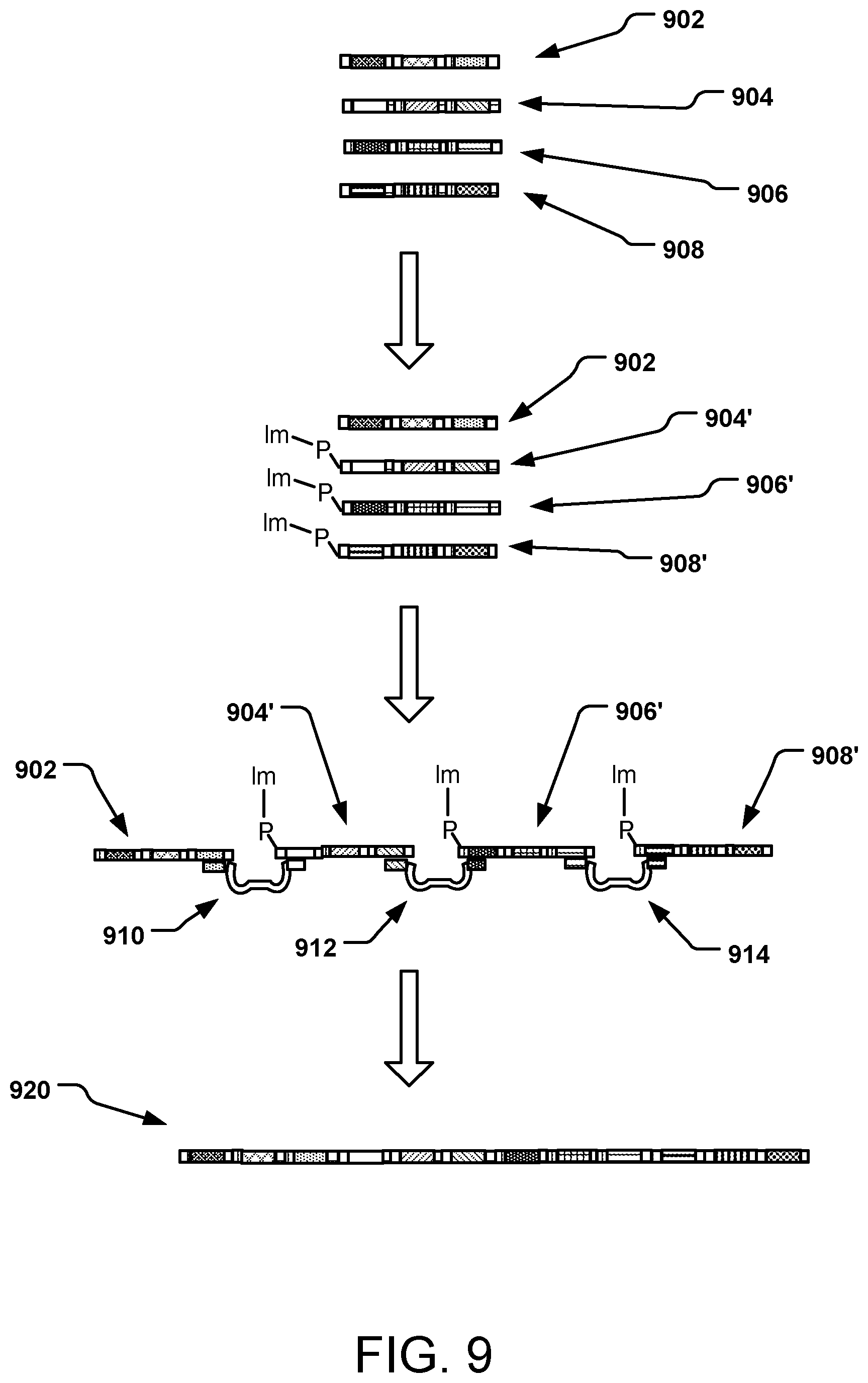 Patent US12618061 Figure 9 – Methods of gene assembly using DNAzymes and use in DNA data storage