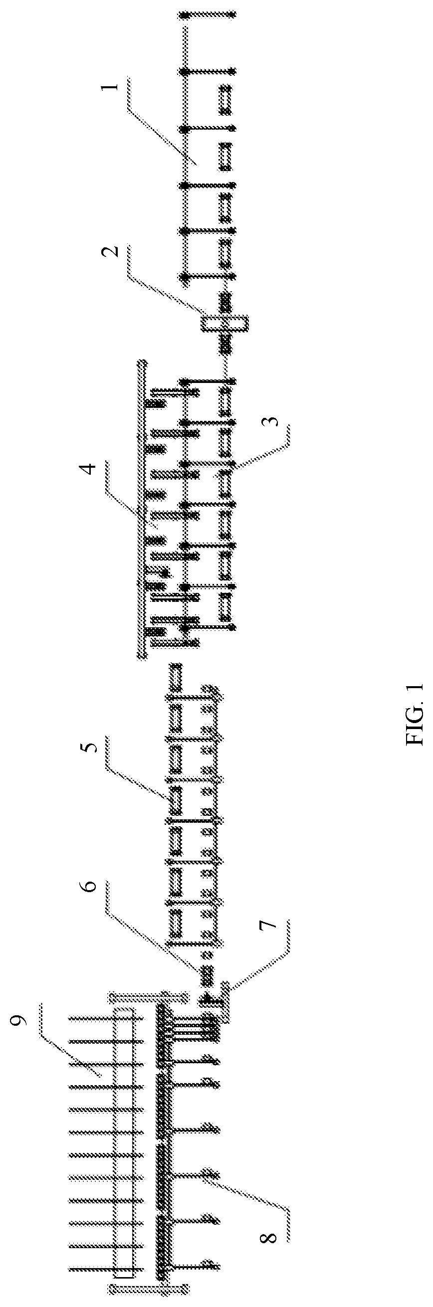 Patent US12618133 — Digital and informationized fully-automatic aluminum thermal-spraying production line — Figure 1