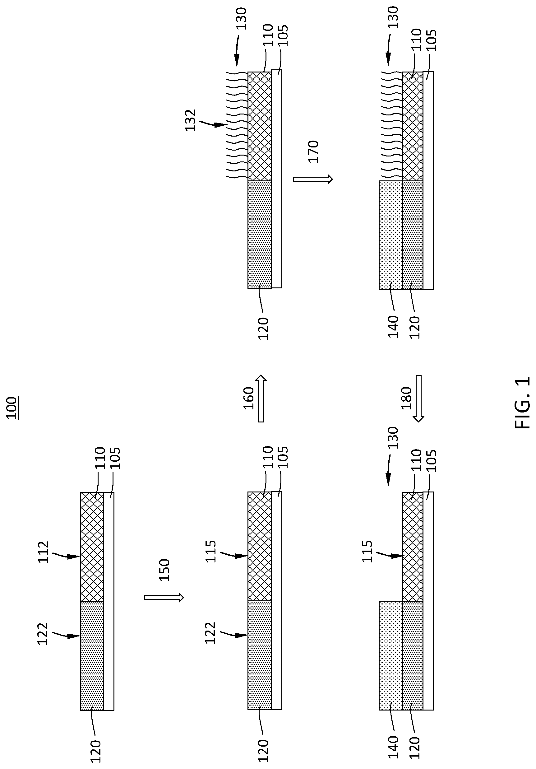 Patent US12618144 Figure 1 – Surface treatment for selective deposition
