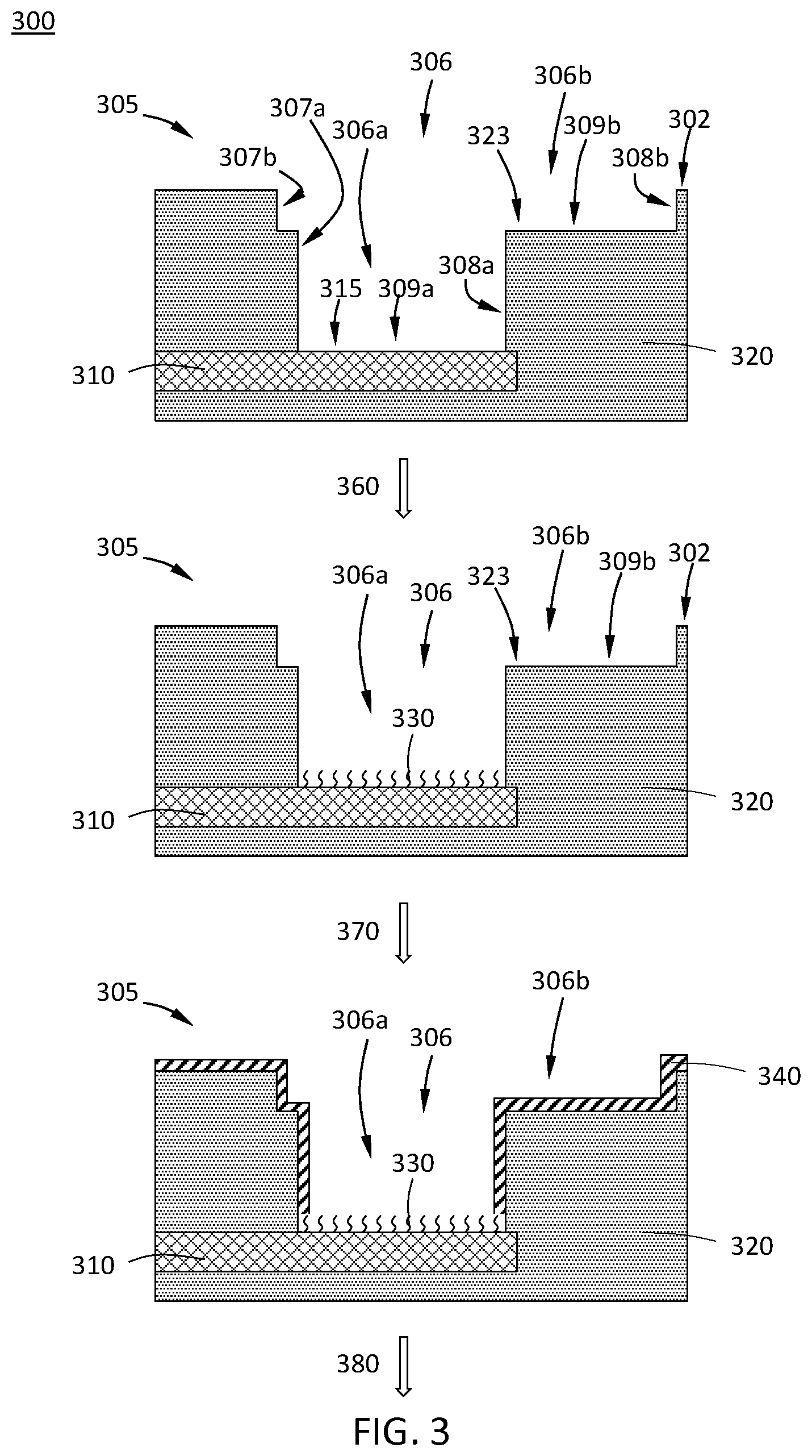 Patent US12618144 Figure 3 – Surface treatment for selective deposition