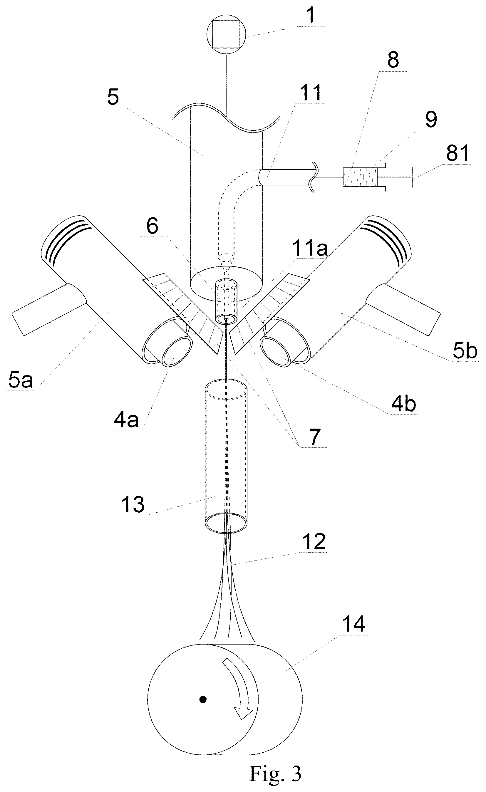 Patent US12618174 Figure 3 – Method of production of fibers and a device for carrying out the method