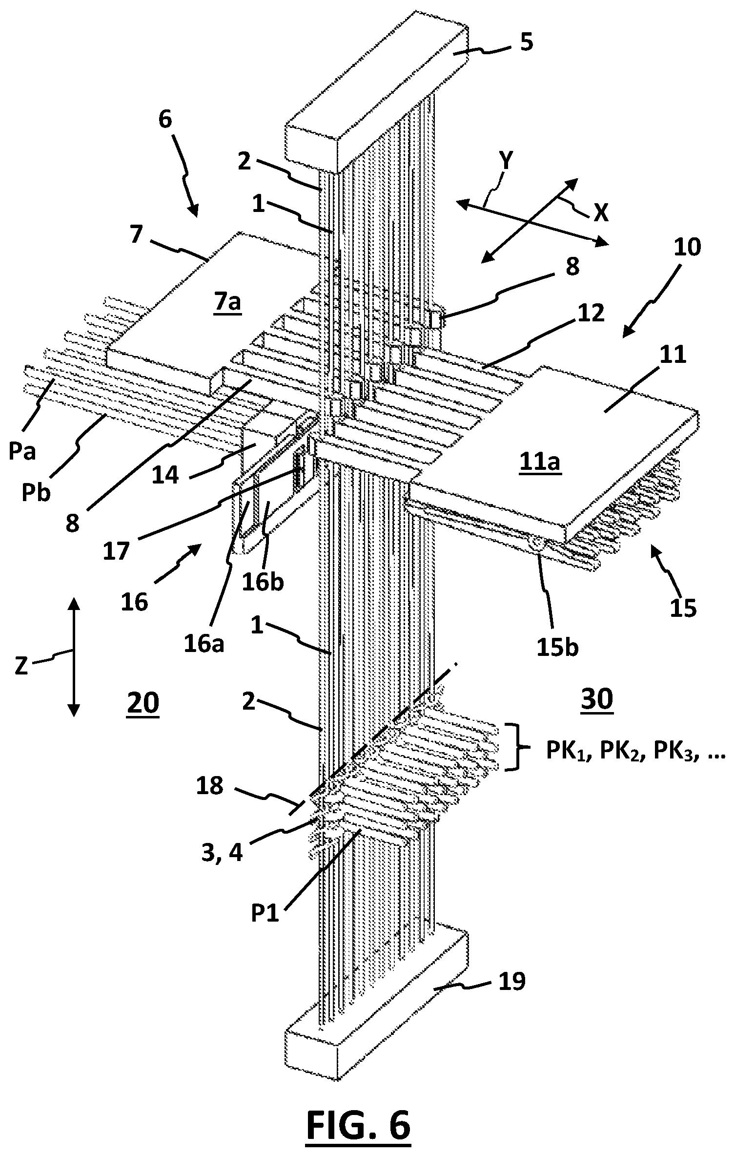 Patent US12618178 Figure 6 – Weaving machine and method for manufacturing pile fabrics with knotted pile yarns