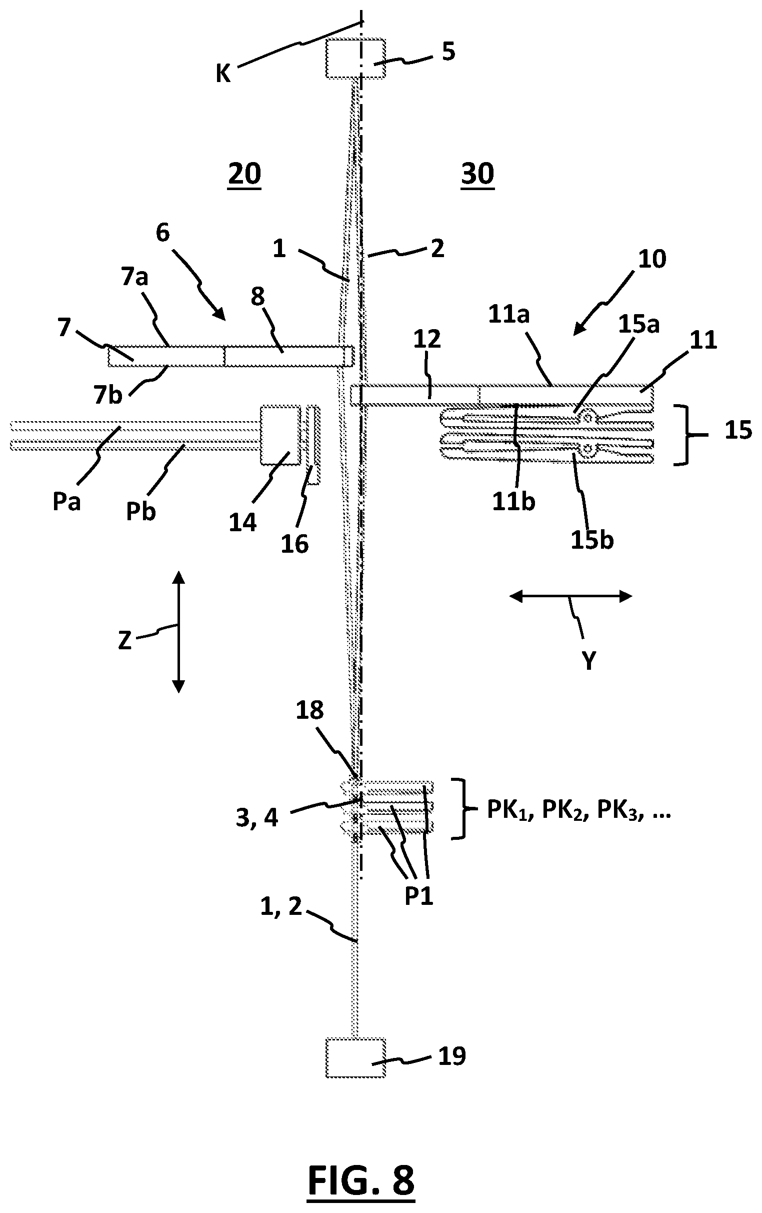 Patent US12618178 Figure 8 – Weaving machine and method for manufacturing pile fabrics with knotted pile yarns