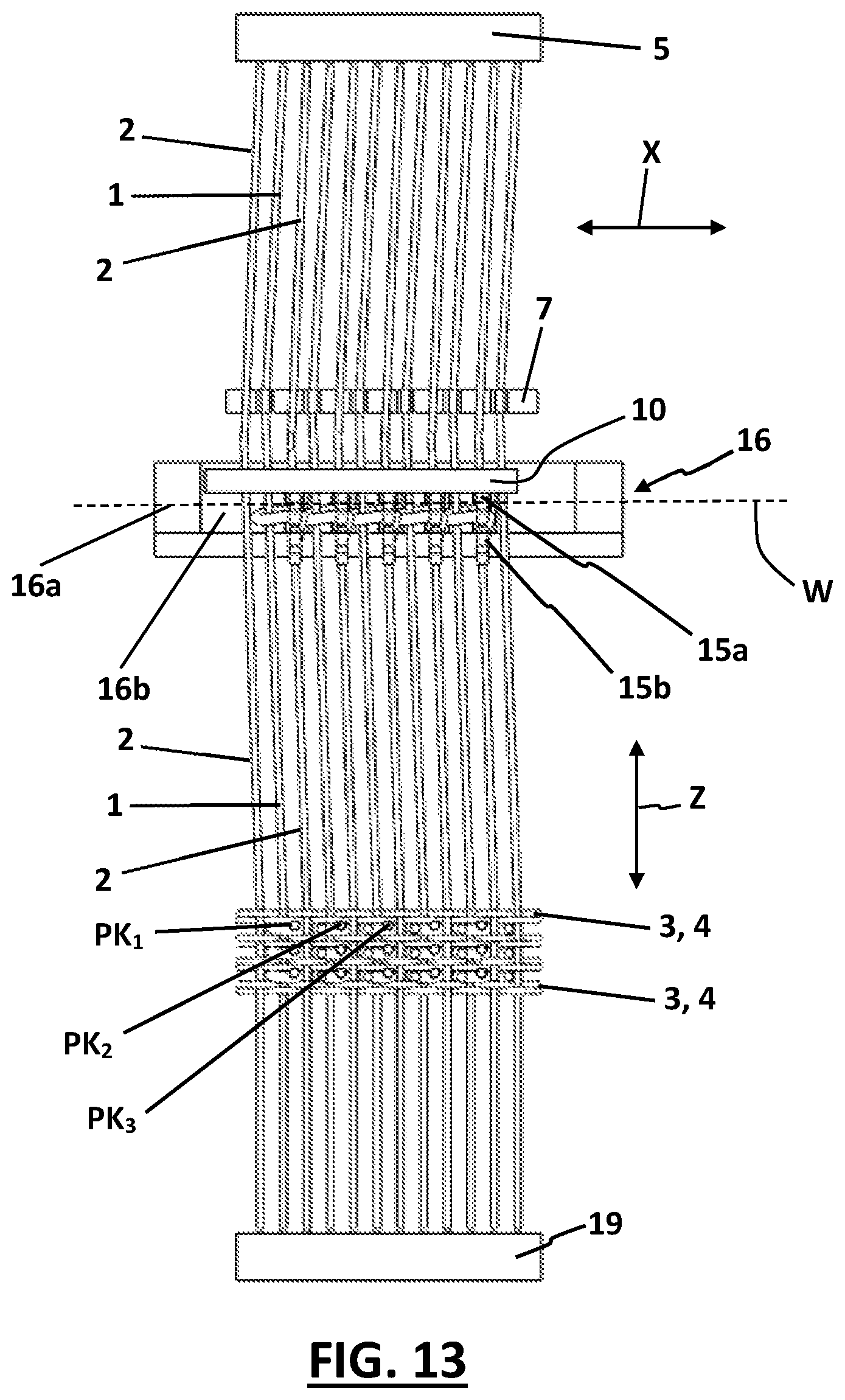 Patent US12618178 Figure 13 – Weaving machine and method for manufacturing pile fabrics with knotted pile yarns