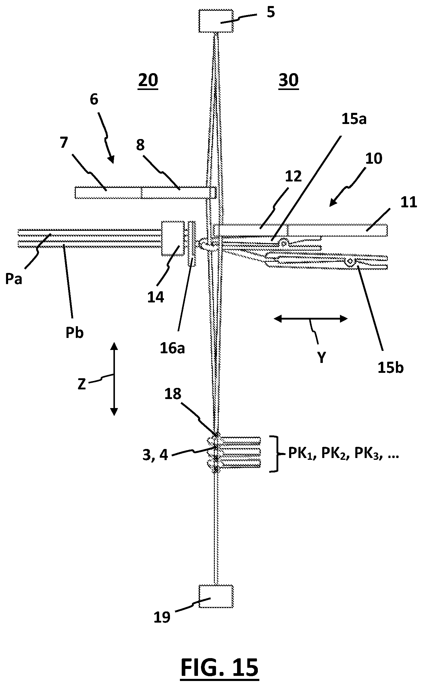 Patent US12618178 Figure 15 – Weaving machine and method for manufacturing pile fabrics with knotted pile yarns