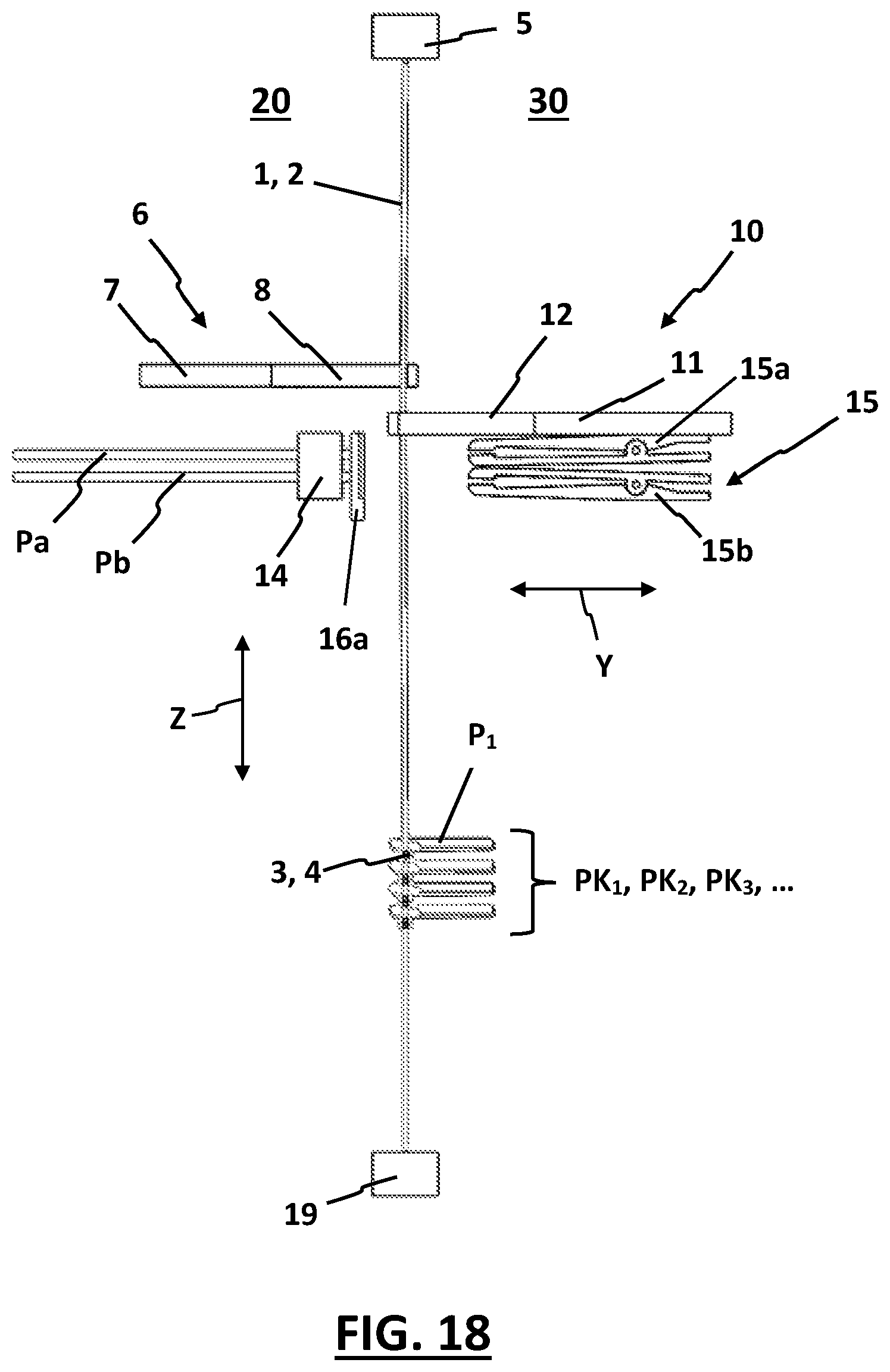 Patent US12618178 Figure 18 – Weaving machine and method for manufacturing pile fabrics with knotted pile yarns