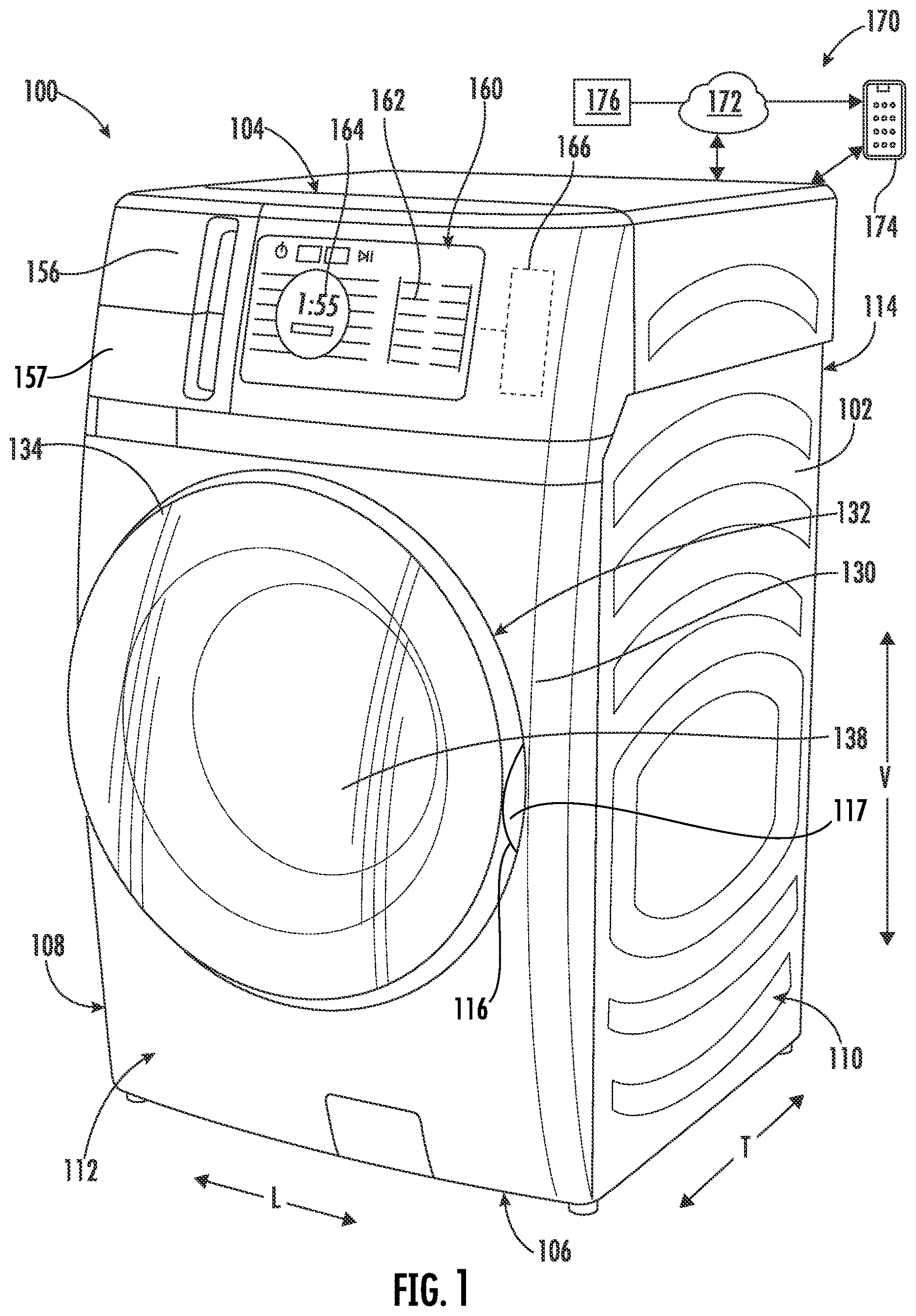 Patent US12618183 Figure 1 – Modifications to washer and dryer cycles for a recreational vehicle combination laundry appliance