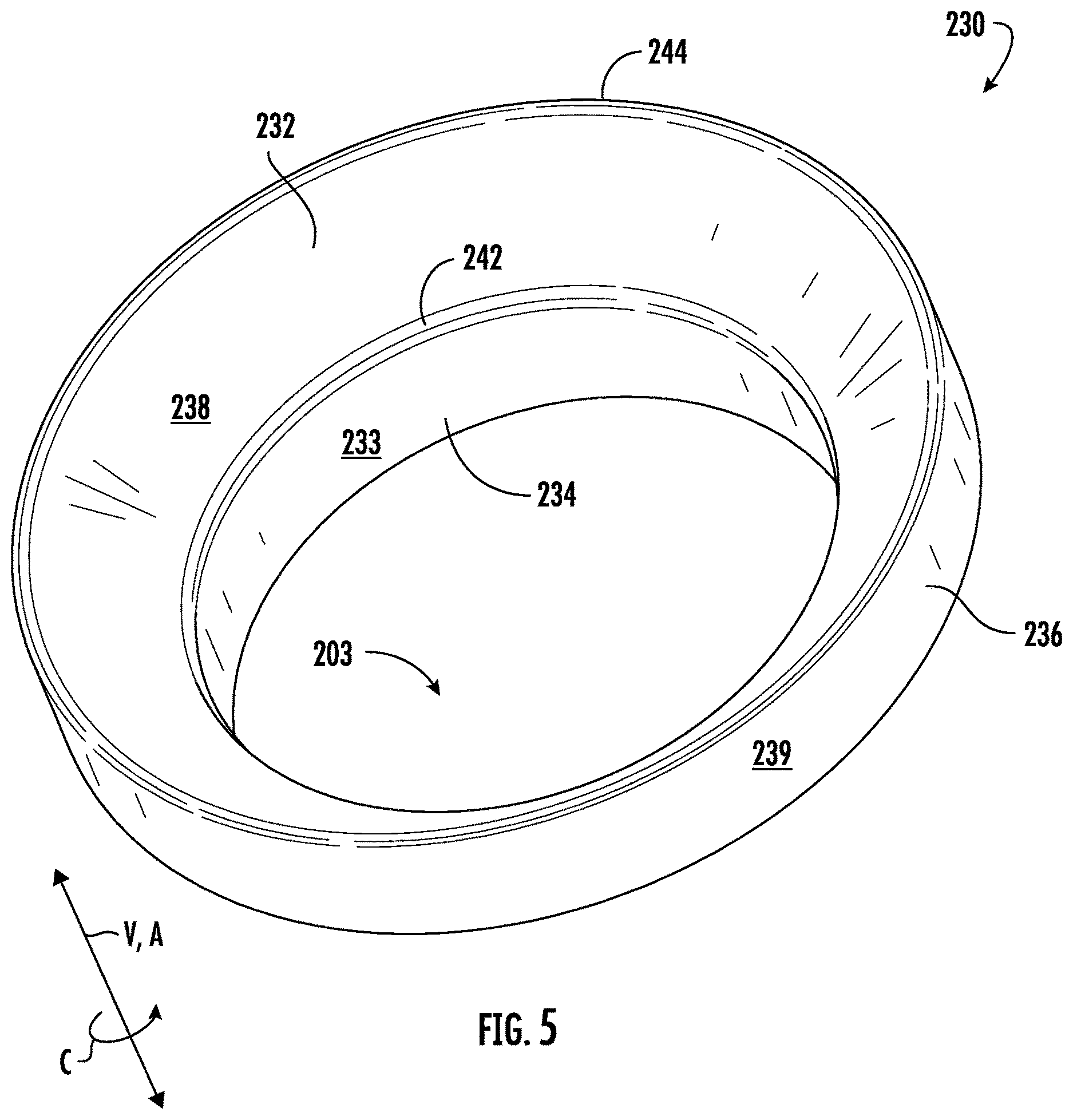 Patent US12618187 Figure 5 – Restrictor ring for an agitator of a washing machine appliance