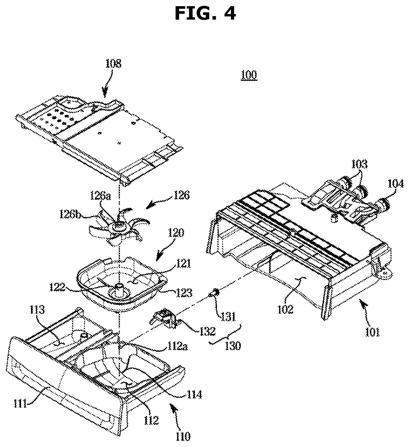 Patent US12618188 Figure 4 – Washing machine