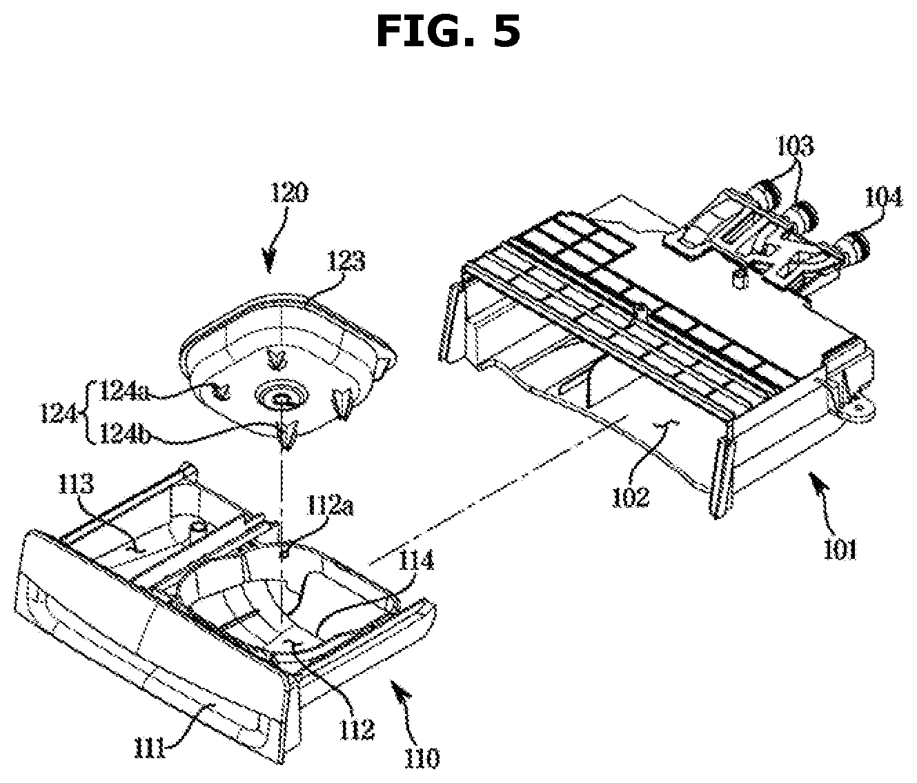 Patent US12618188 Figure 5 – Washing machine