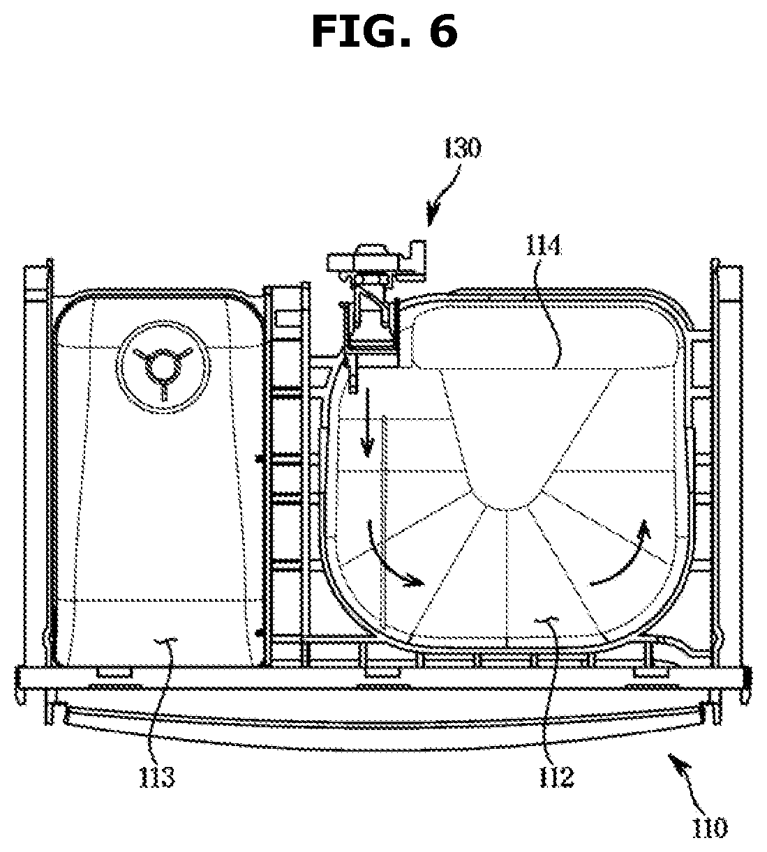 Patent US12618188 Figure 6 – Washing machine