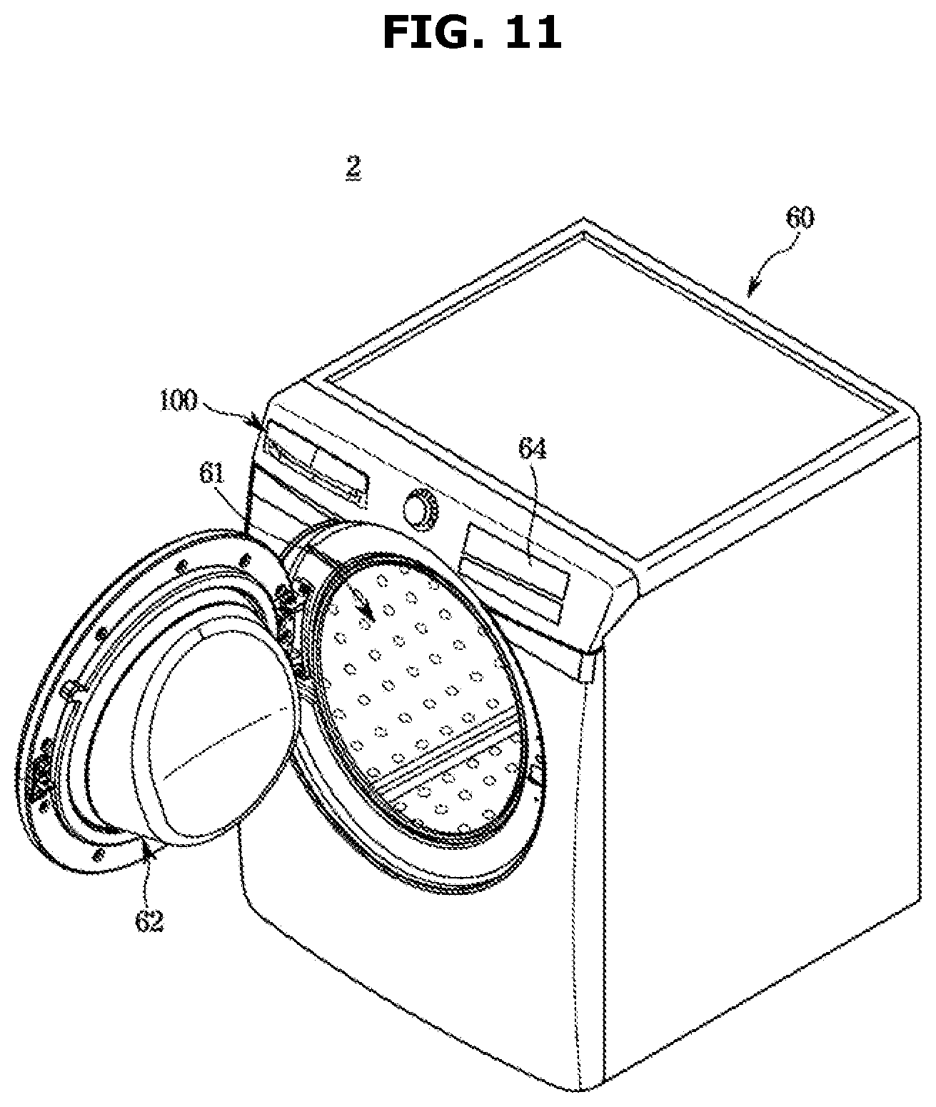 Patent US12618188 Figure 11 – Washing machine