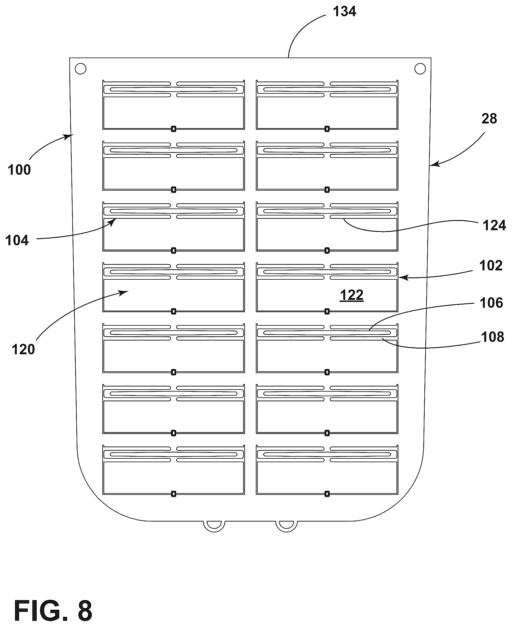 Patent US12618189 Figure 8 – Lint filter for laundry appliance having a closable filtering space for capturing lint particles
