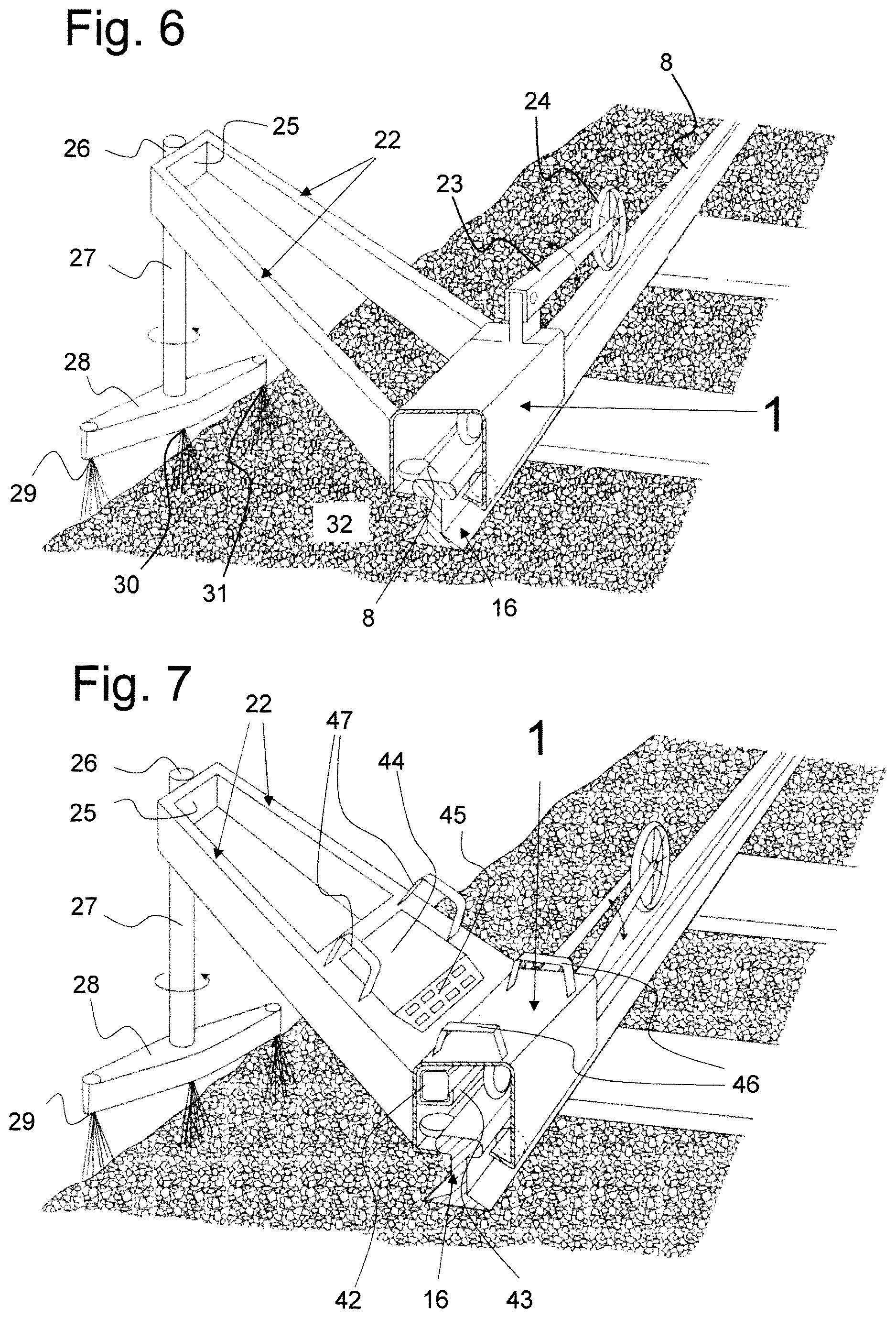 Patent US12618200 Figure 5 – Apparatus and method for applying single-component or multi-component adhesive to a ballast bed and use