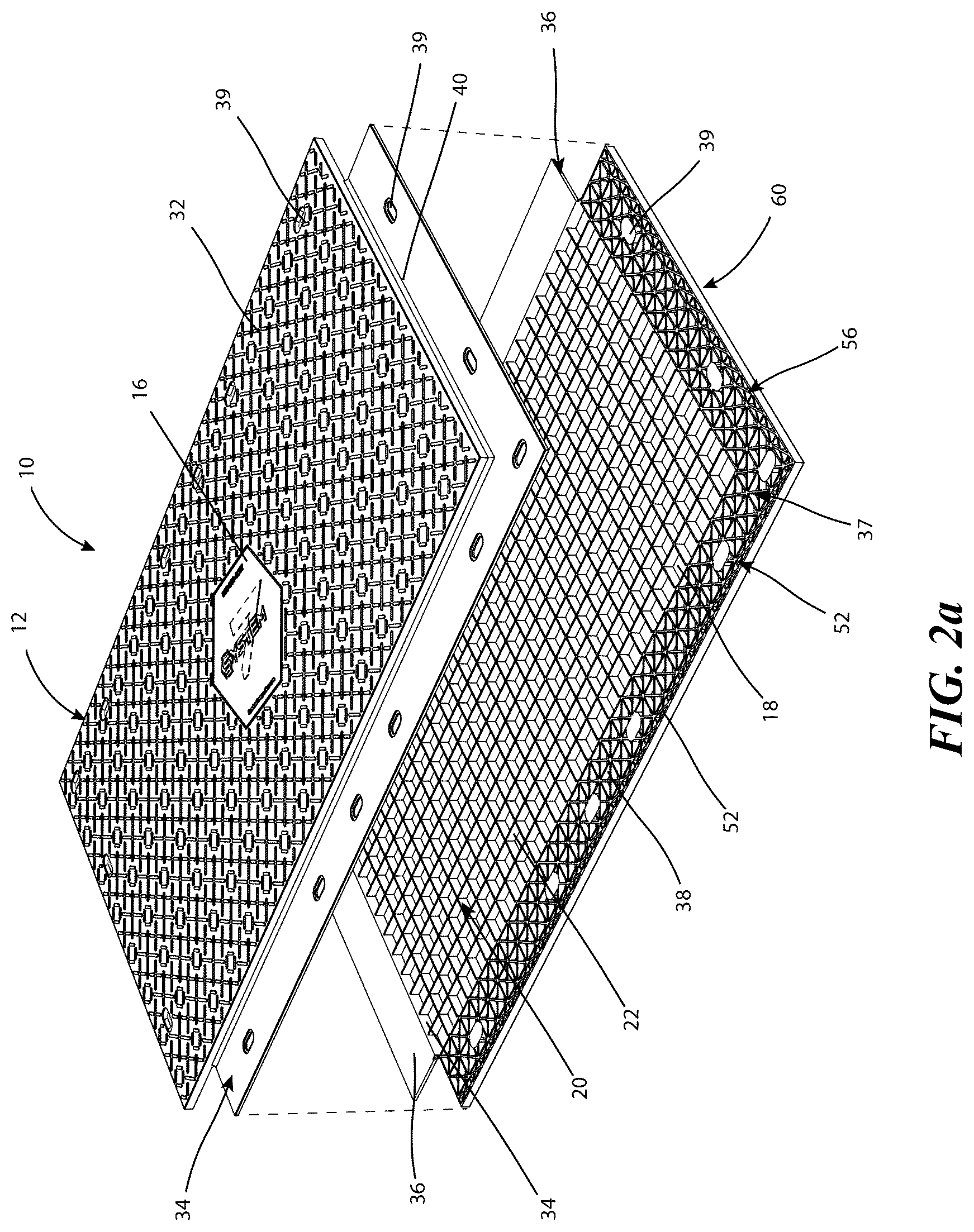 Patent US12618201 Figure 2 – Modular mat system
