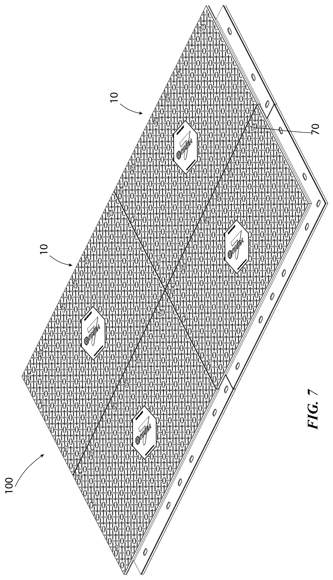 Patent US12618201 Figure 11 – Modular mat system
