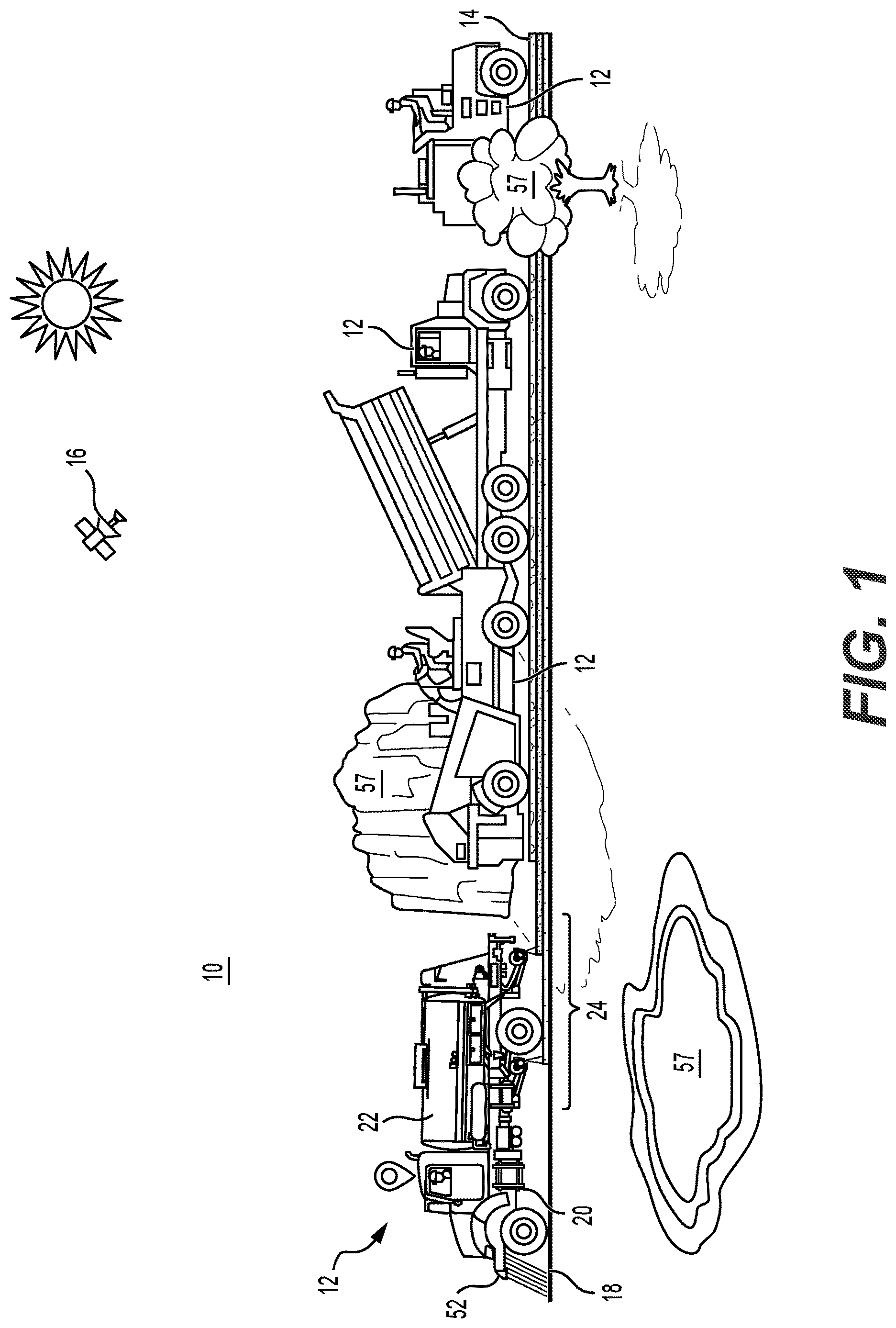 Patent US12618203 Figure 1 – Machine, system and method for road construction