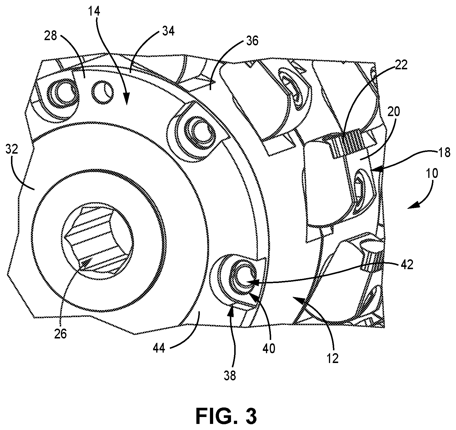Patent US12618205 Figure 4 – Pavement grinding drum having modular bit mountings