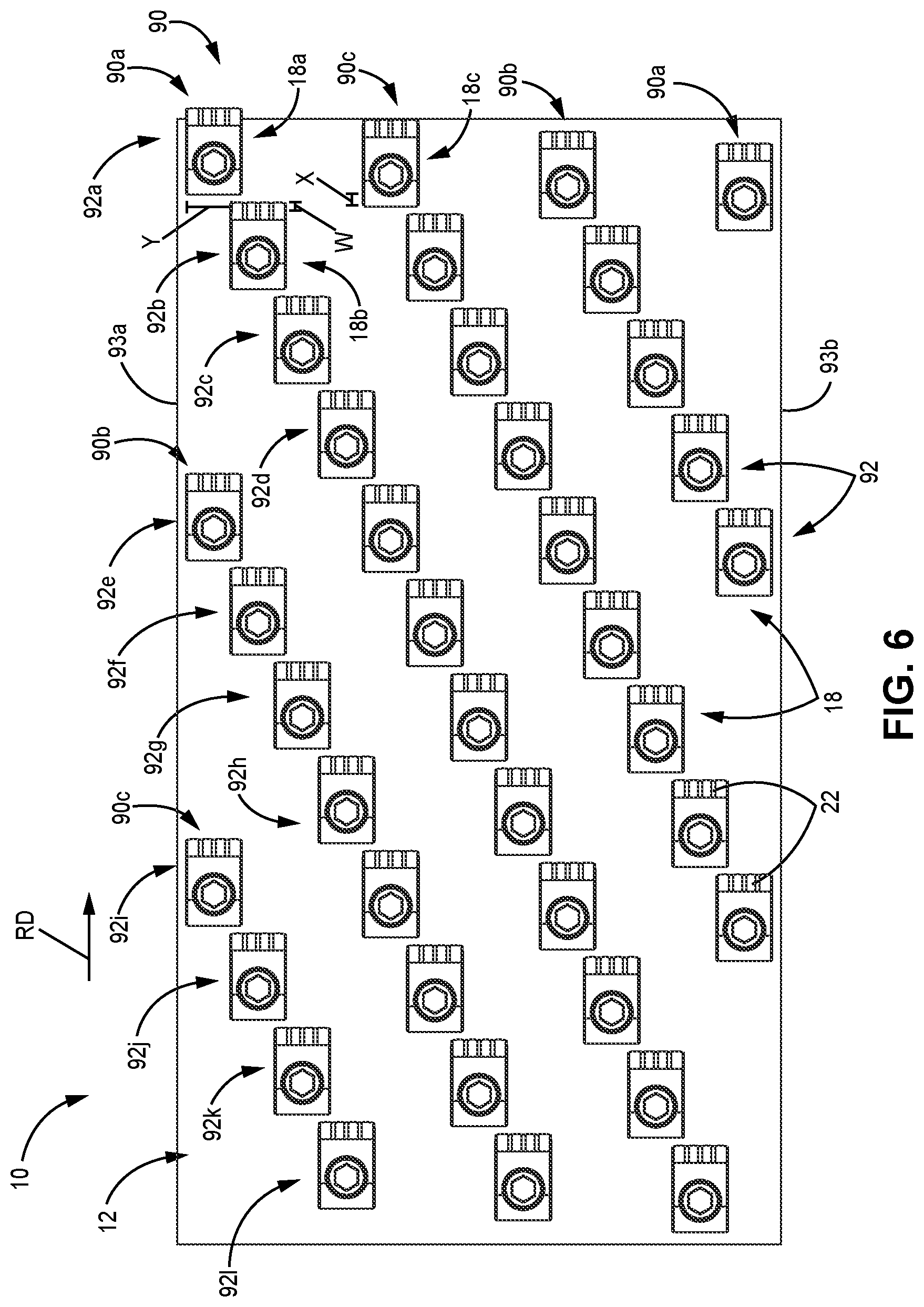 Patent US12618205 Figure 8 – Pavement grinding drum having modular bit mountings