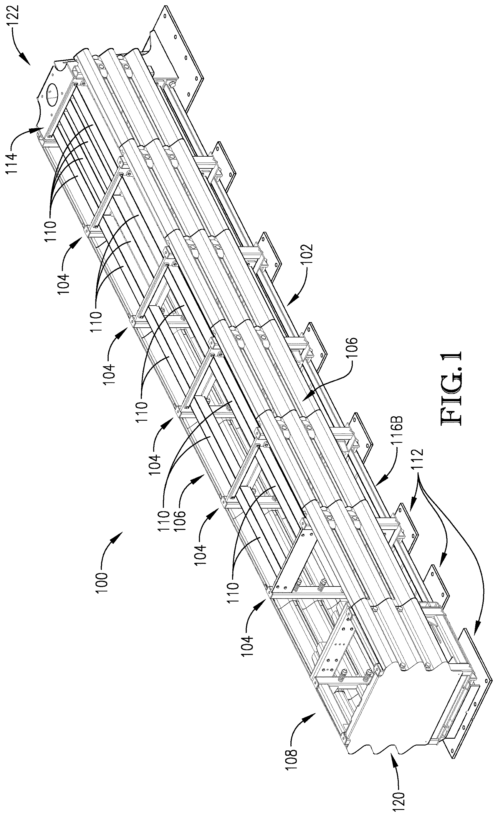 Patent US12618208 Figure 1 – Restorable crash cushion apparatus