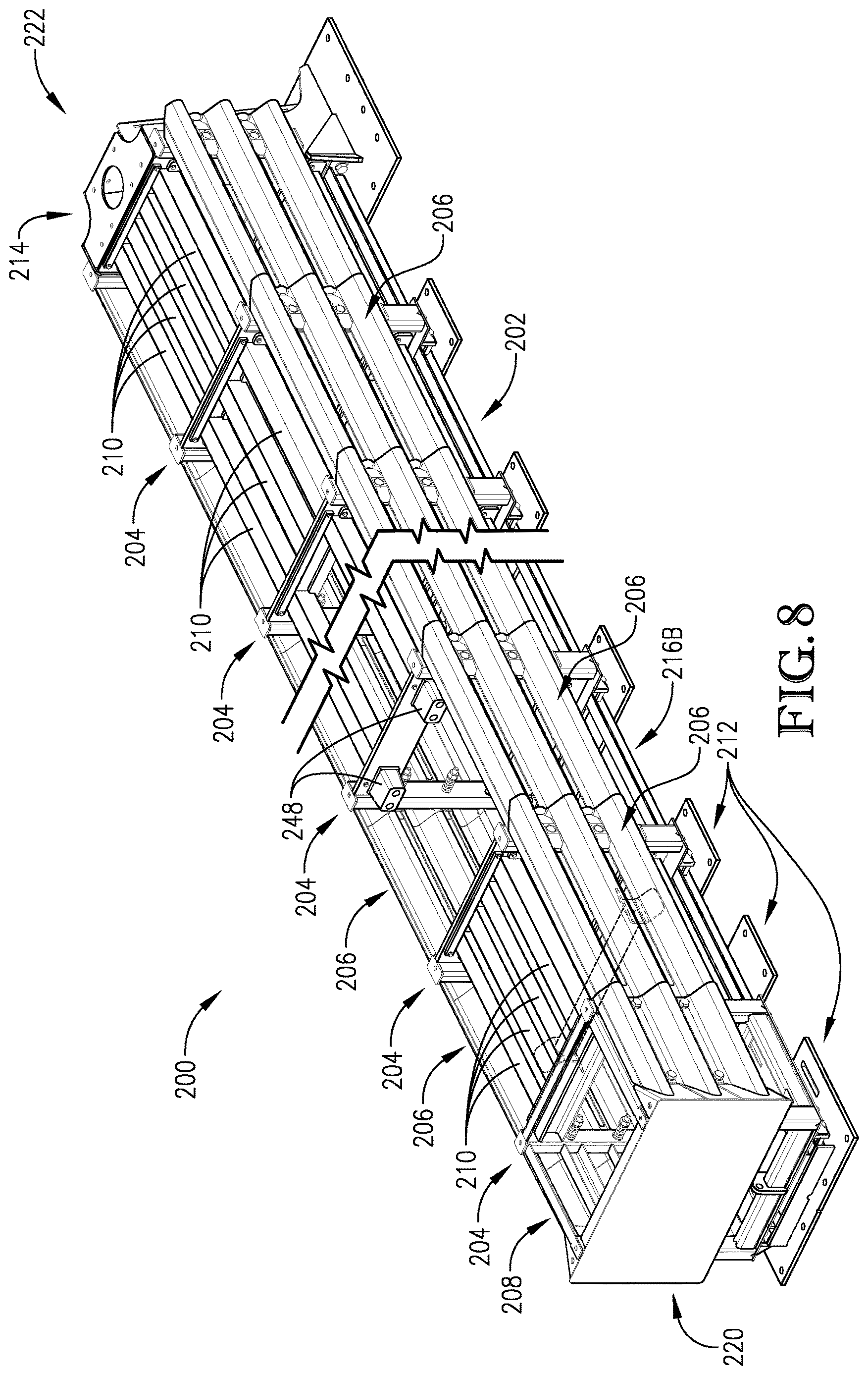 Patent US12618208 Figure 7 – Restorable crash cushion apparatus