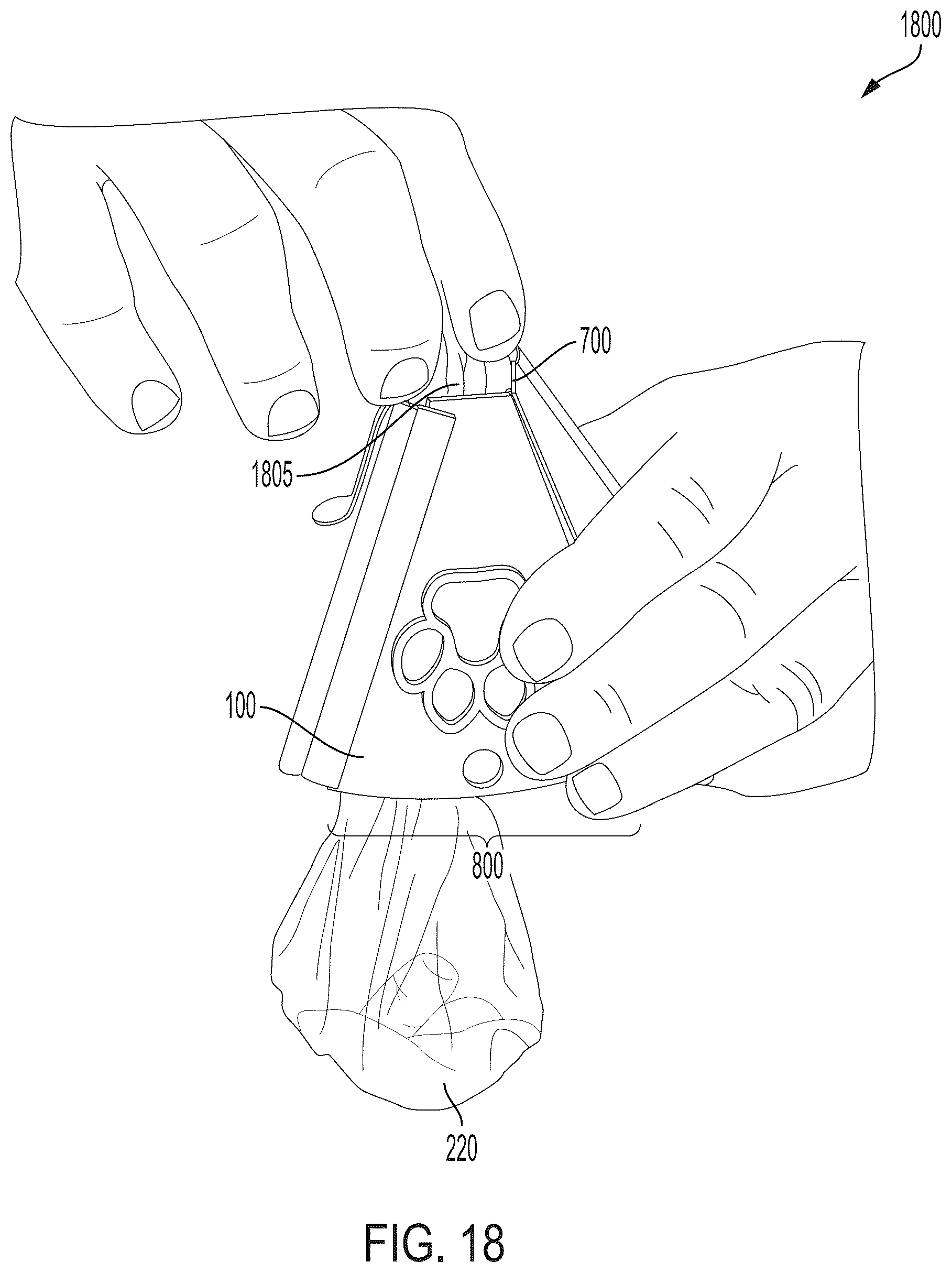 Patent US12618211 Figure 18 – Apparatus for collection and removal of animal waste