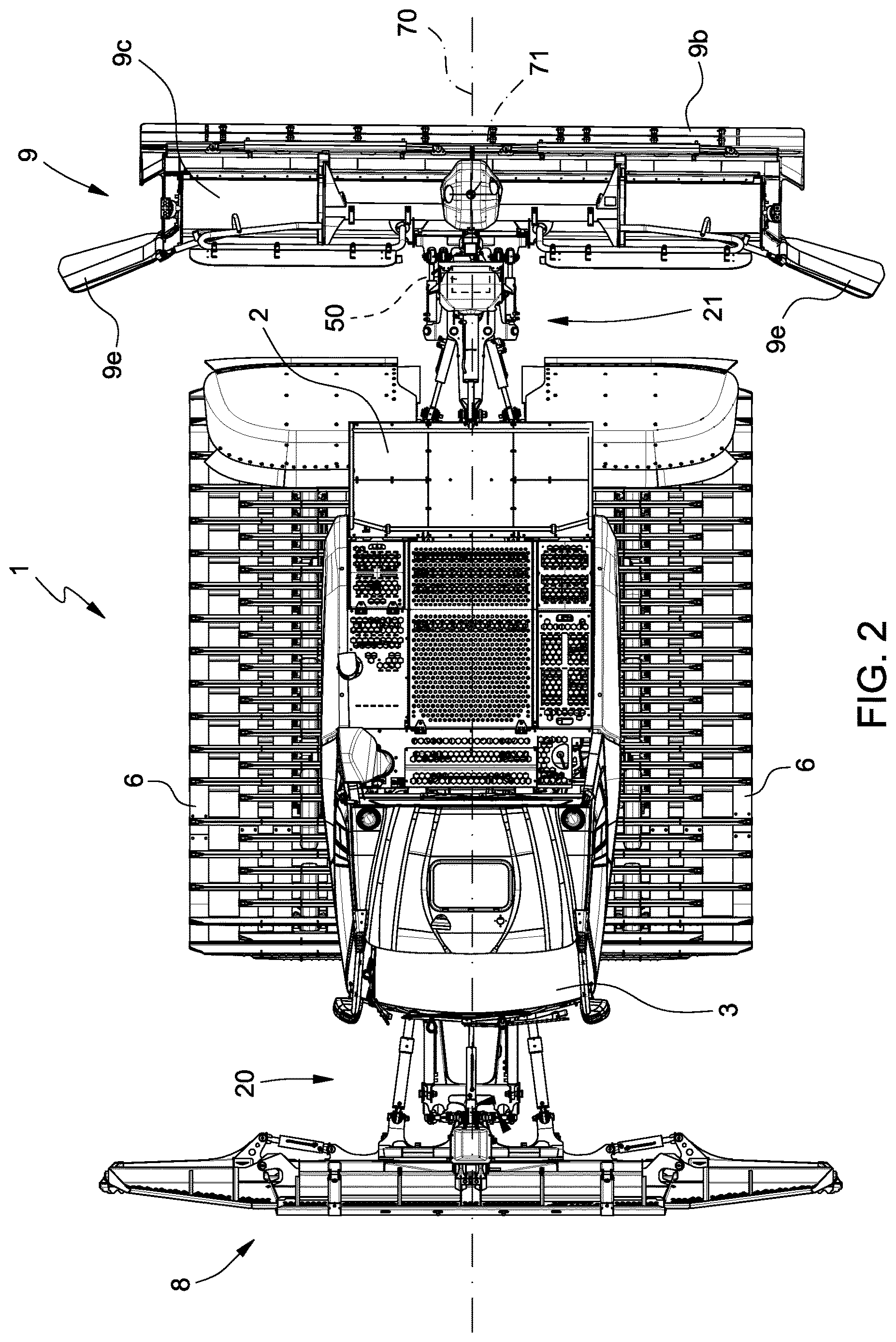 Patent US12618212 Figure 2 – Snowgroomer and method for controlling a snowgroomer