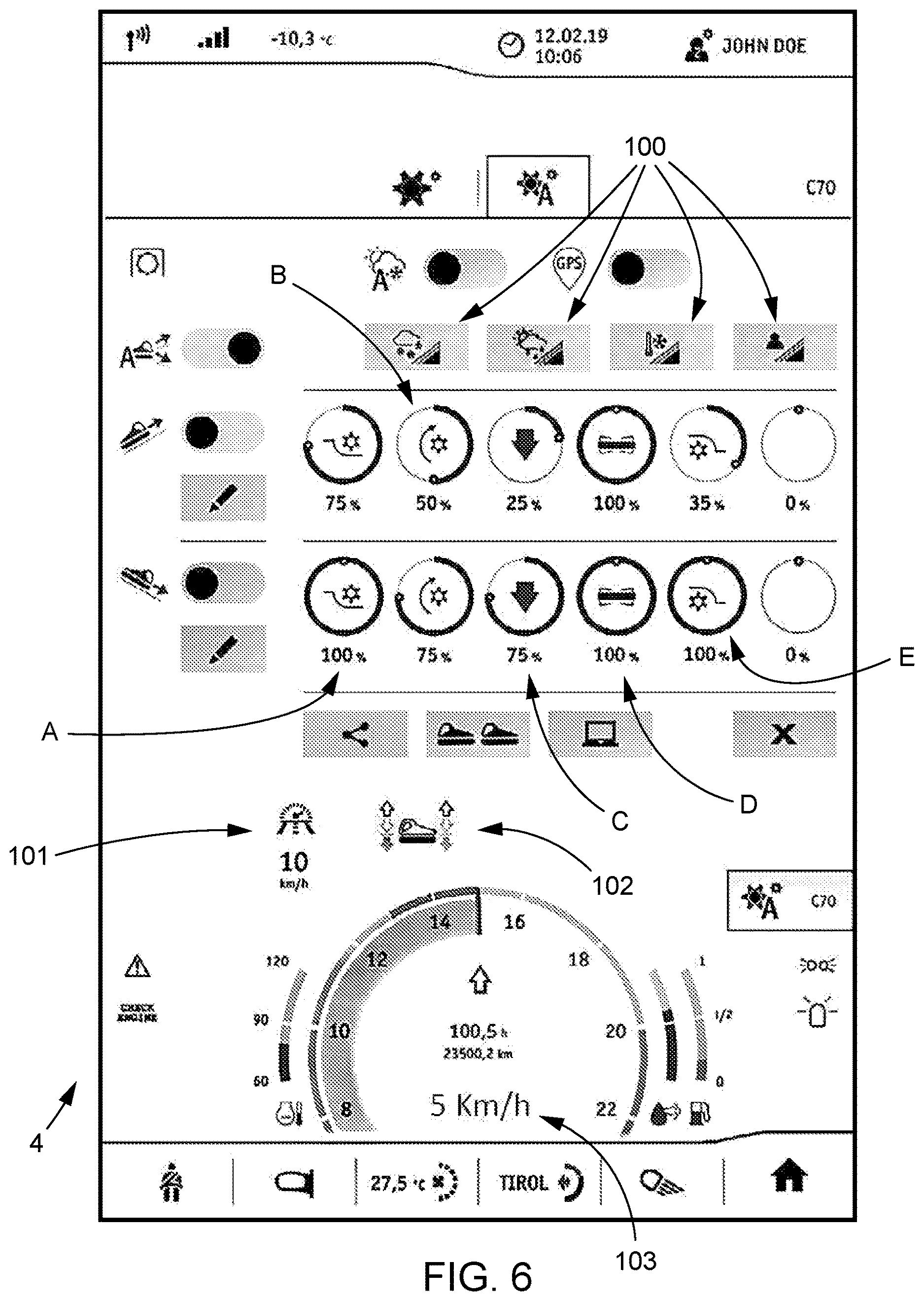 Patent US12618212 Figure 5 – Snowgroomer and method for controlling a snowgroomer
